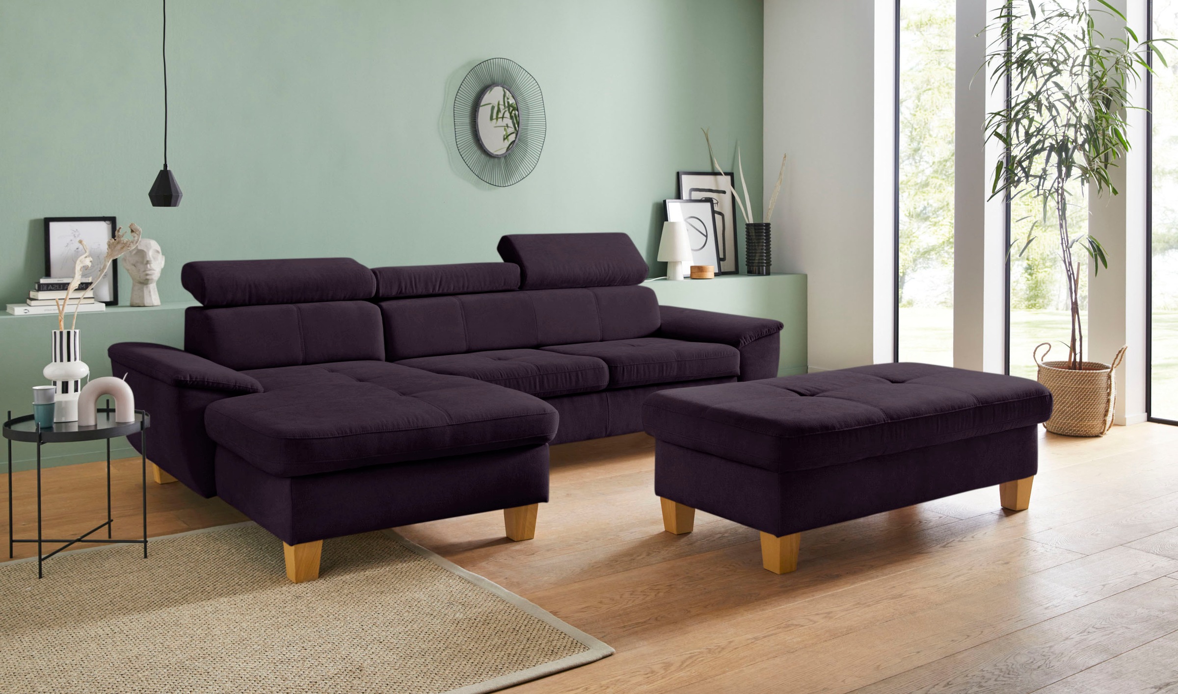 exxpo - sofa fashion Ecksofa »Enya, aufwendige Detailverarbeitung, hoher Sitzkomfort, bequem, L-Form«, inkl. Kopfteilverstellung, wahlweise mit Bettfunktion und Bettkasten