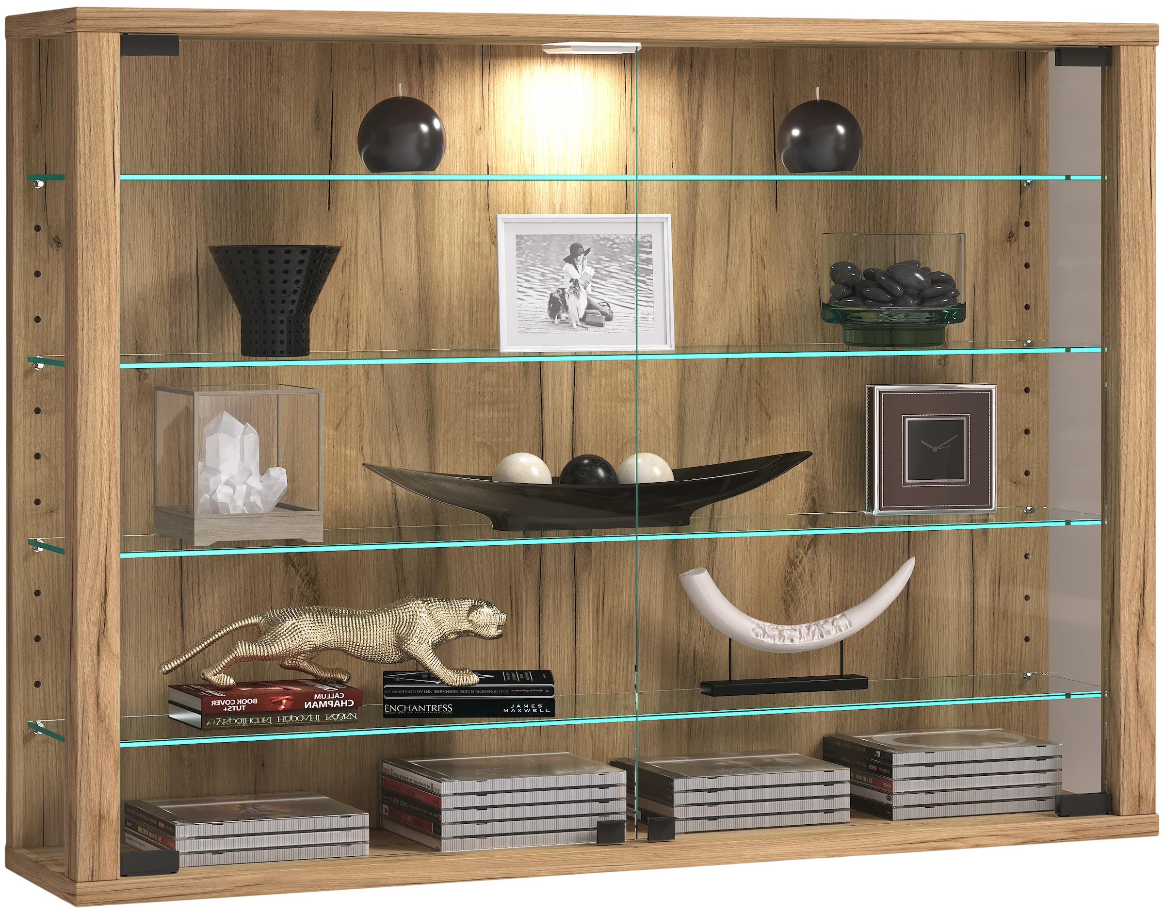 VCM Wandregal "Wandvitrine Hängevitrine Glasvitrine Vitrosa L" 1 Stk. tlg. günstig online kaufen