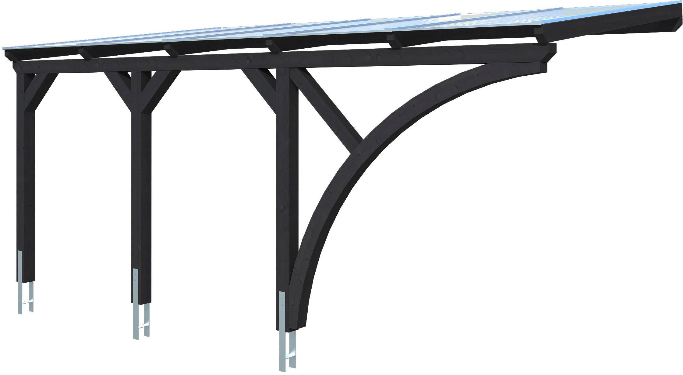 Skanholz Einzelcarport »Eifel«, Holz, 276 cm, Anthrazit, mit Bogen
