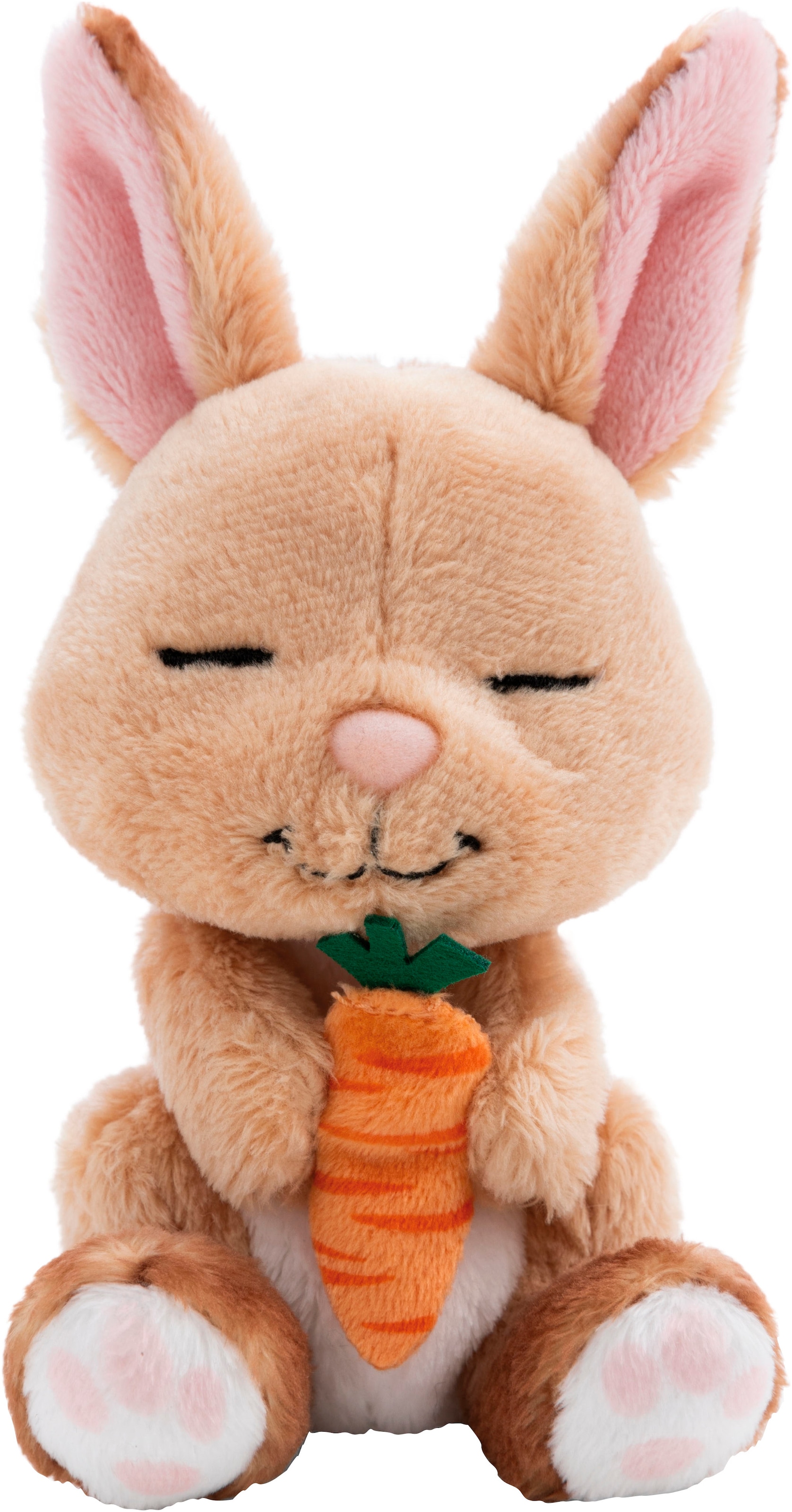 Nici Kuscheltier »Sleeping Pets GREEN, Hase mit Karotte 12 cm peach«, schlafend im Körbchen