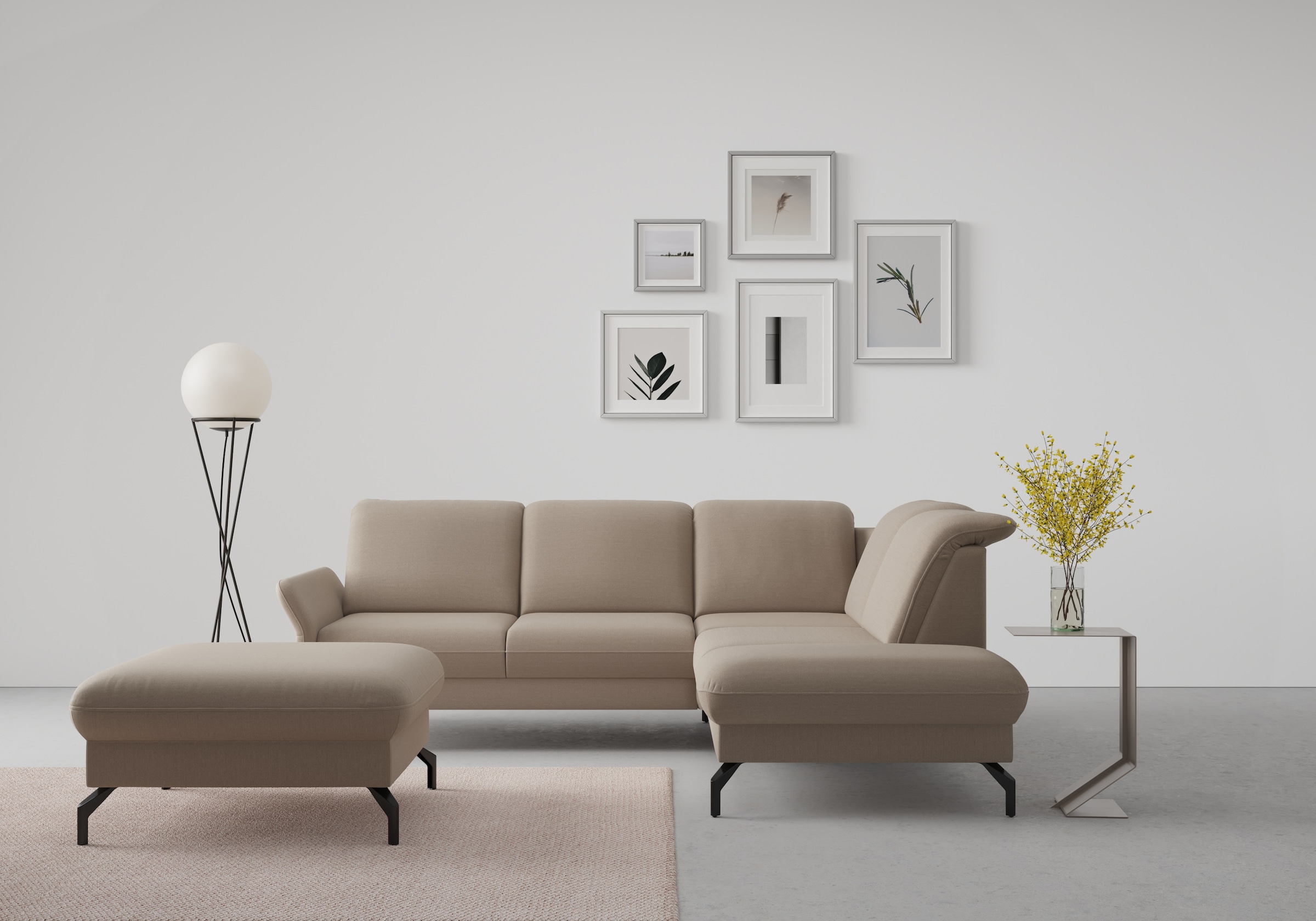 sit&more Ecksofa "Fashion L-Form" wahlweise mit Kopfteilverstellung und Vorziehsitz, motorisch
