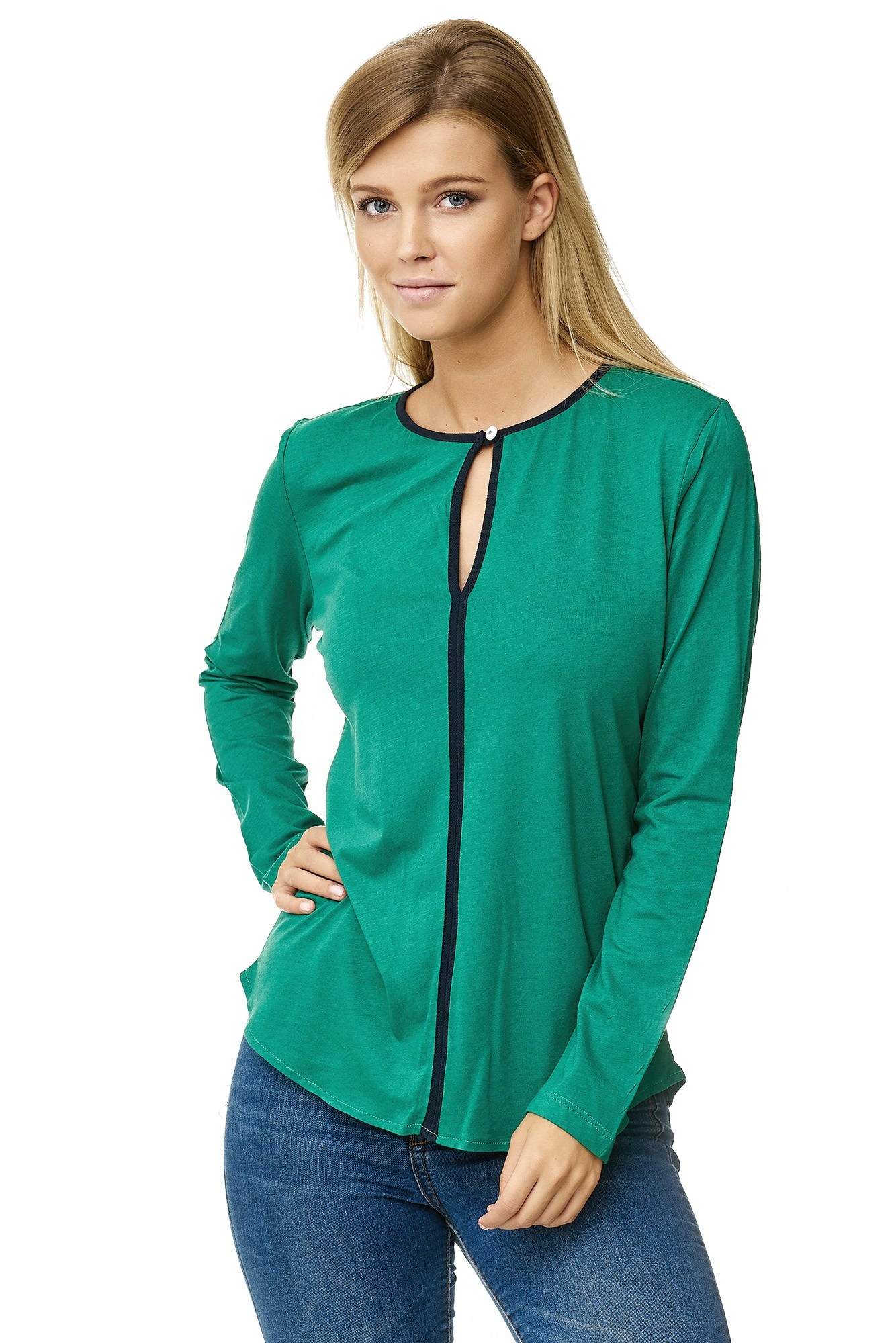 Decay Langarmshirt, mit modischem Schließknopf