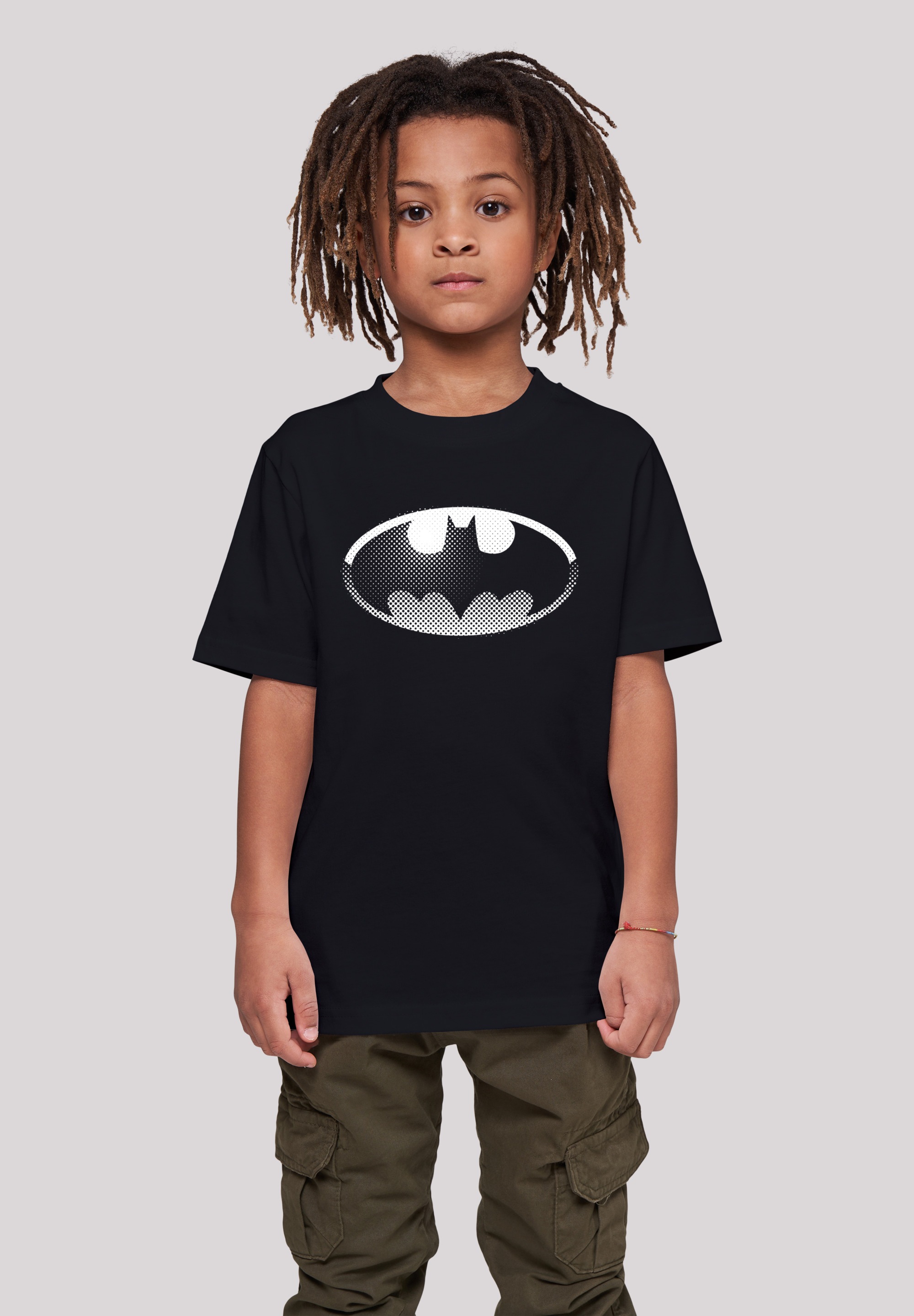 F4NT4STIC Kurzarmshirt »F4NT4STIC Kinder Batman Spot Logo with Kids Basic Tee«, (1 tlg.)