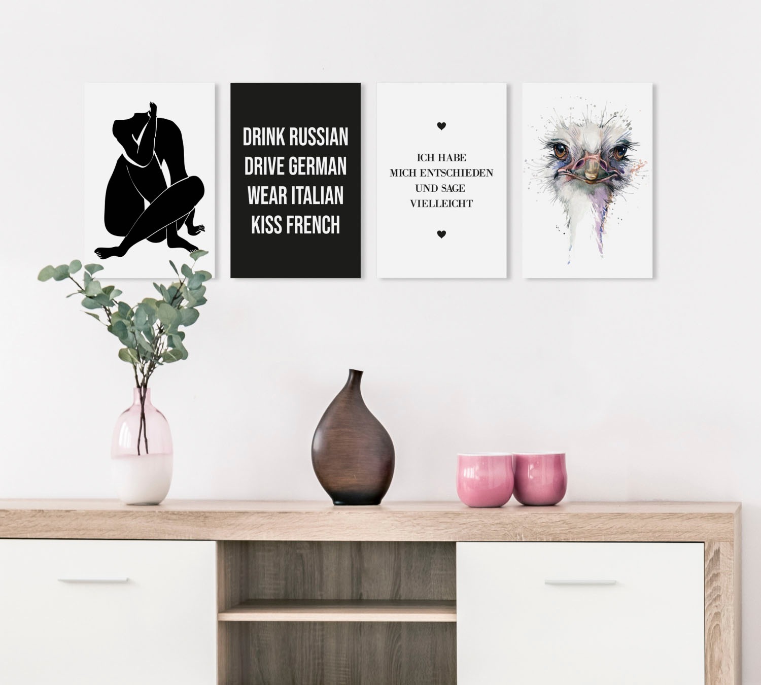 queence Acrylglasbild "Spruch" Schriftzug  Schwarz-Weiß  Sprüche  Sprüche & günstig online kaufen