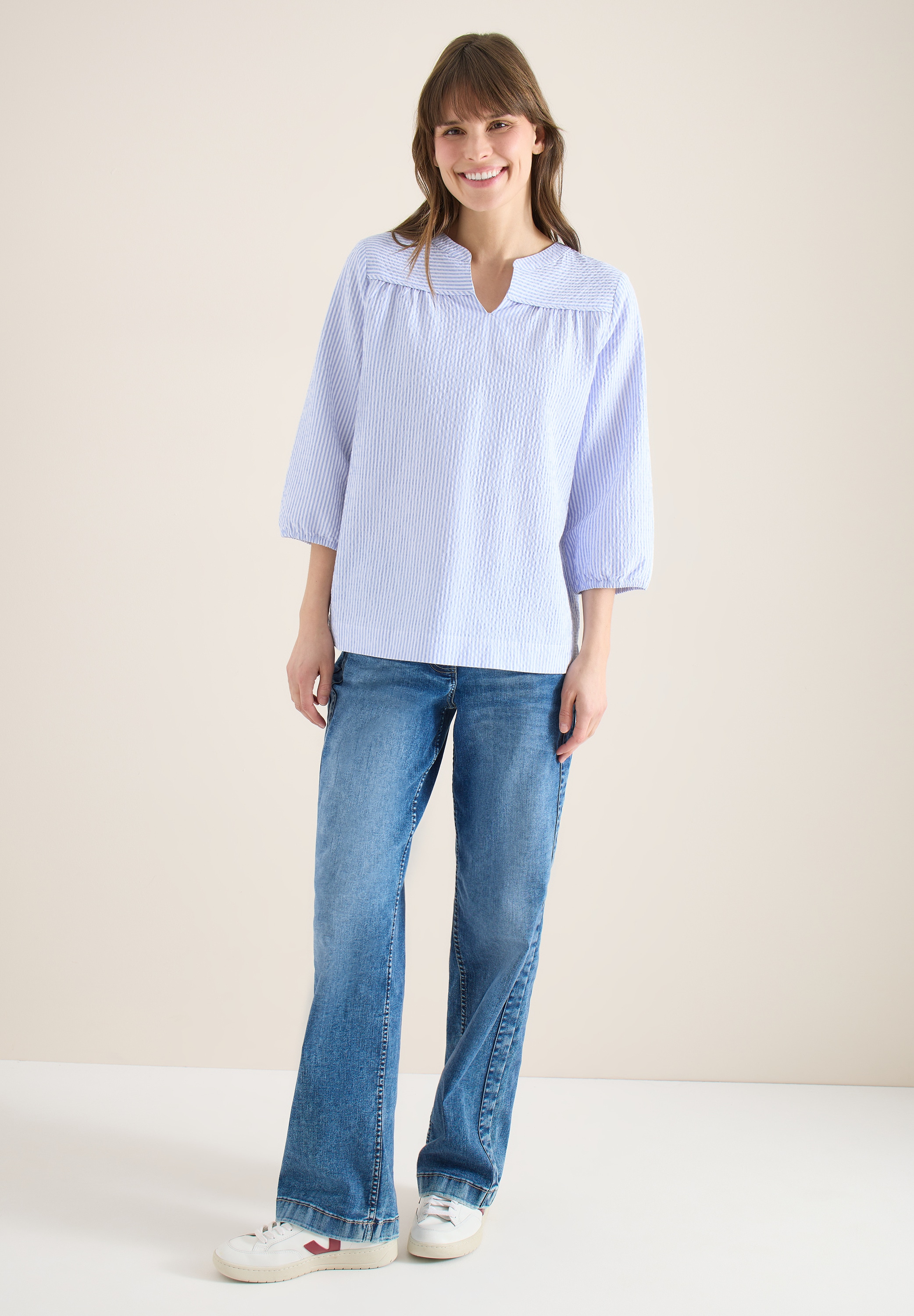 Cecil Shirtbluse mit gestreiftem Seersucker-Look