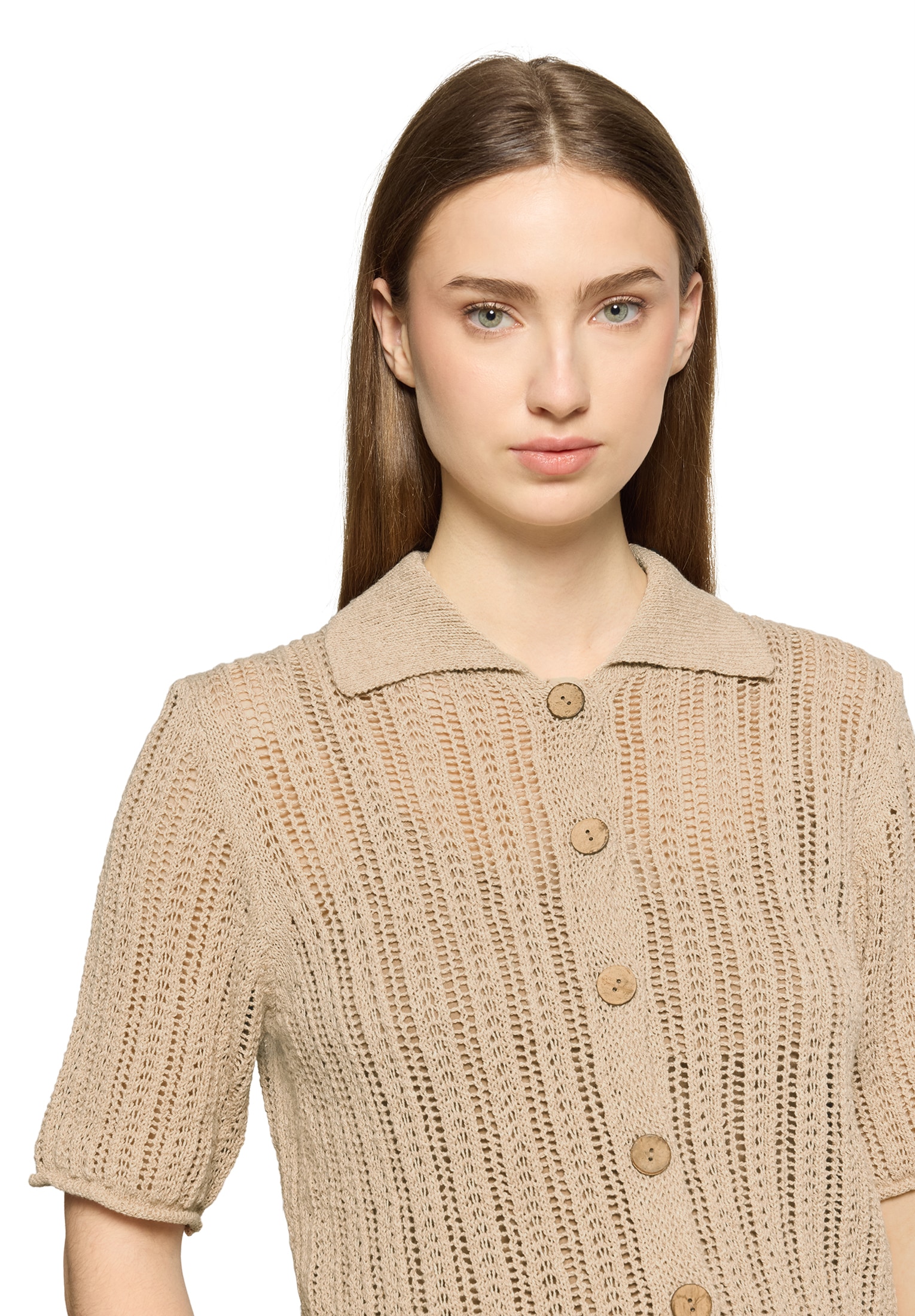 Cartoon Strickjacke »Damen mit Knopfleiste« 1