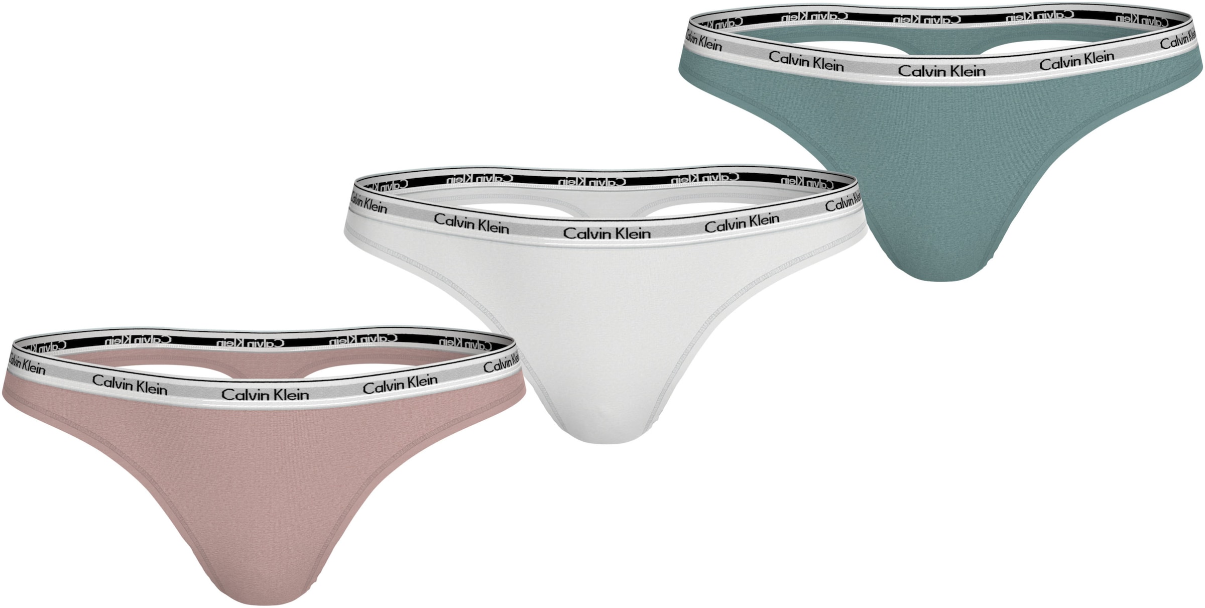 Calvin Klein Underwear Tanga "3 PACK THONG (LOW-RISE)", (Packung, 3 St., 3er-Pack), mit Logobund