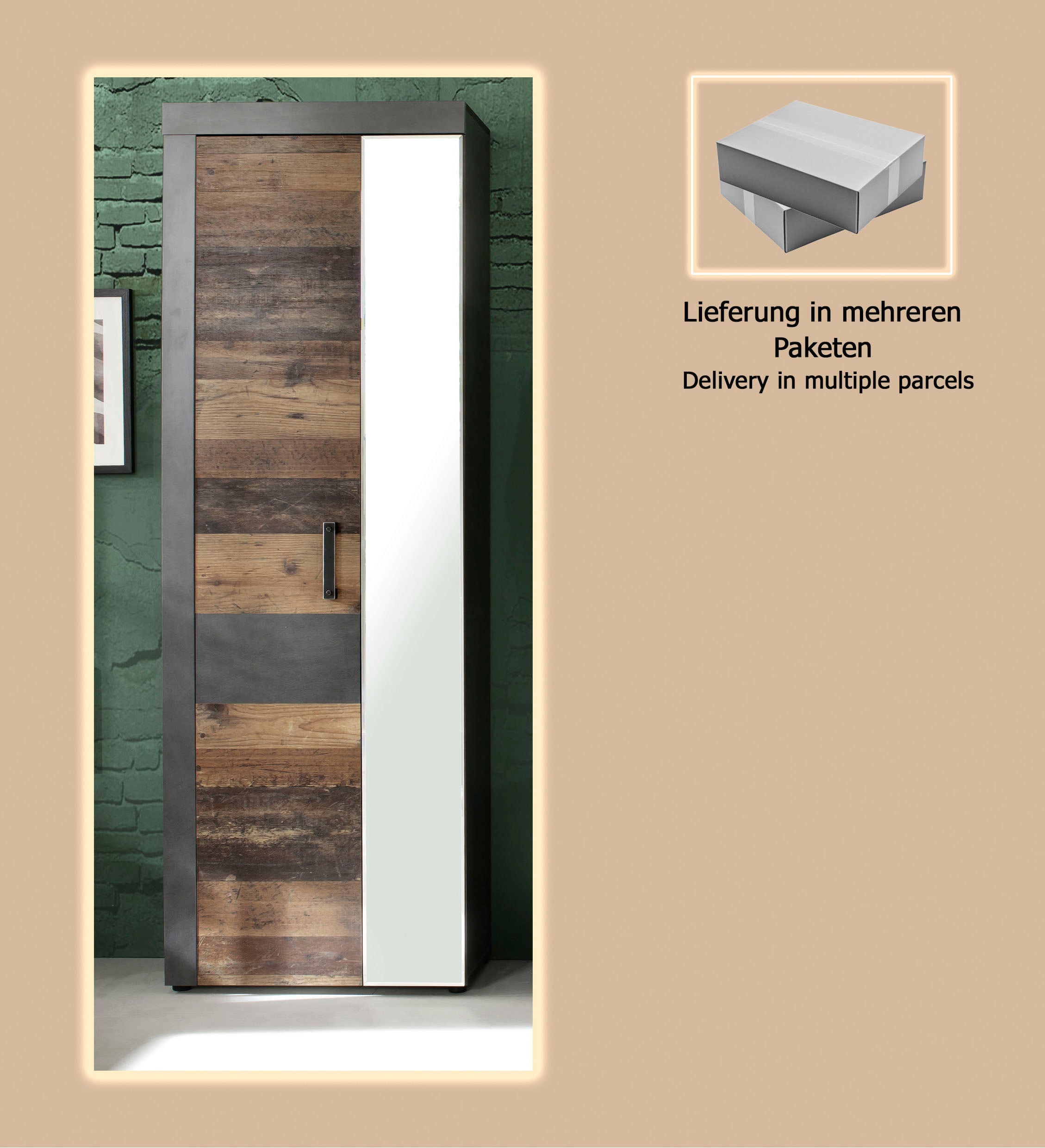 INOSIGN Garderobenschrank »Ilana«, Garderobenschrank mit 2 Türen - (B/T/H) 65/34/192 cm