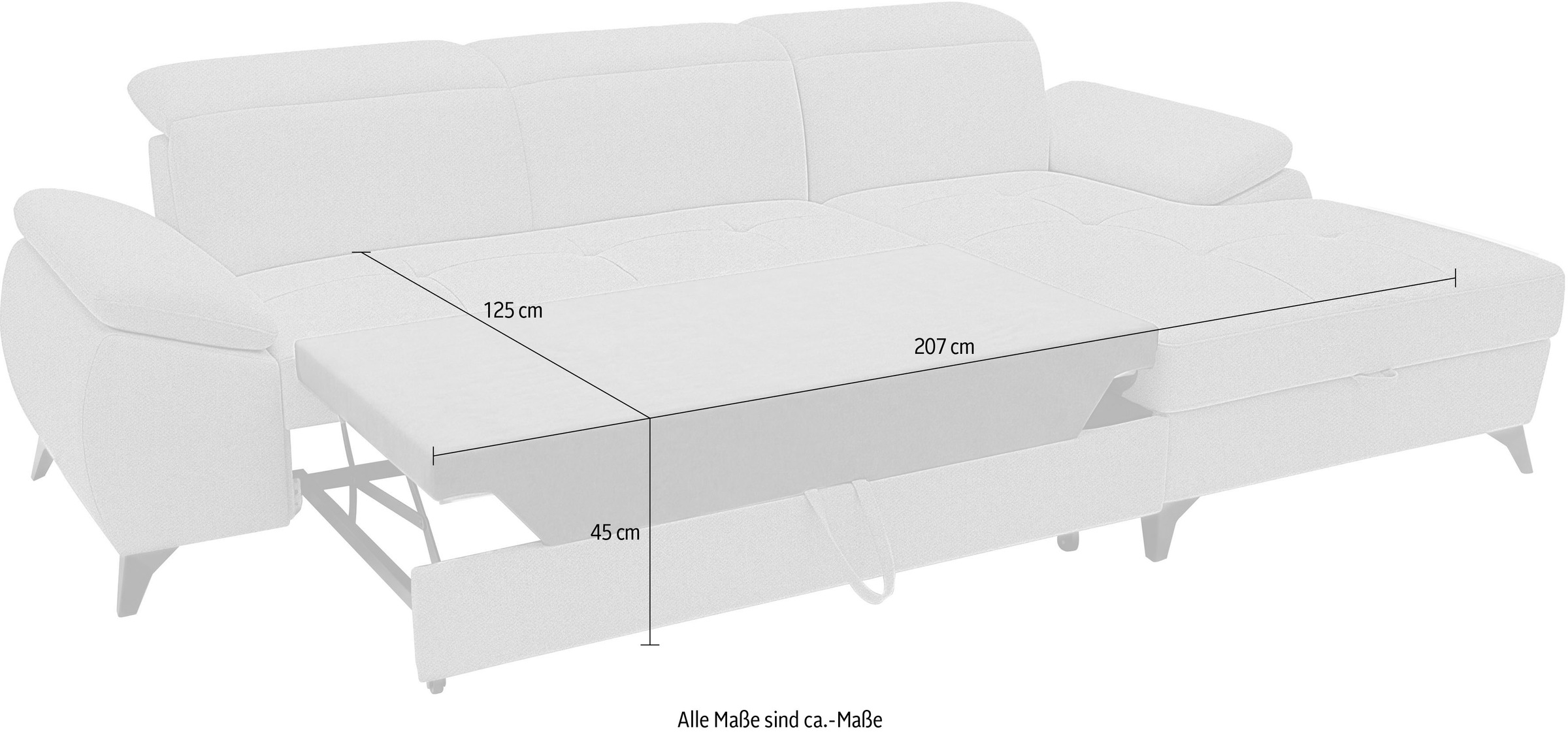 exxpo - sofa fashion Ecksofa inkl. Bettfunktion und Bettkasten,toller Sitzkomfort, Steppung im Sitz