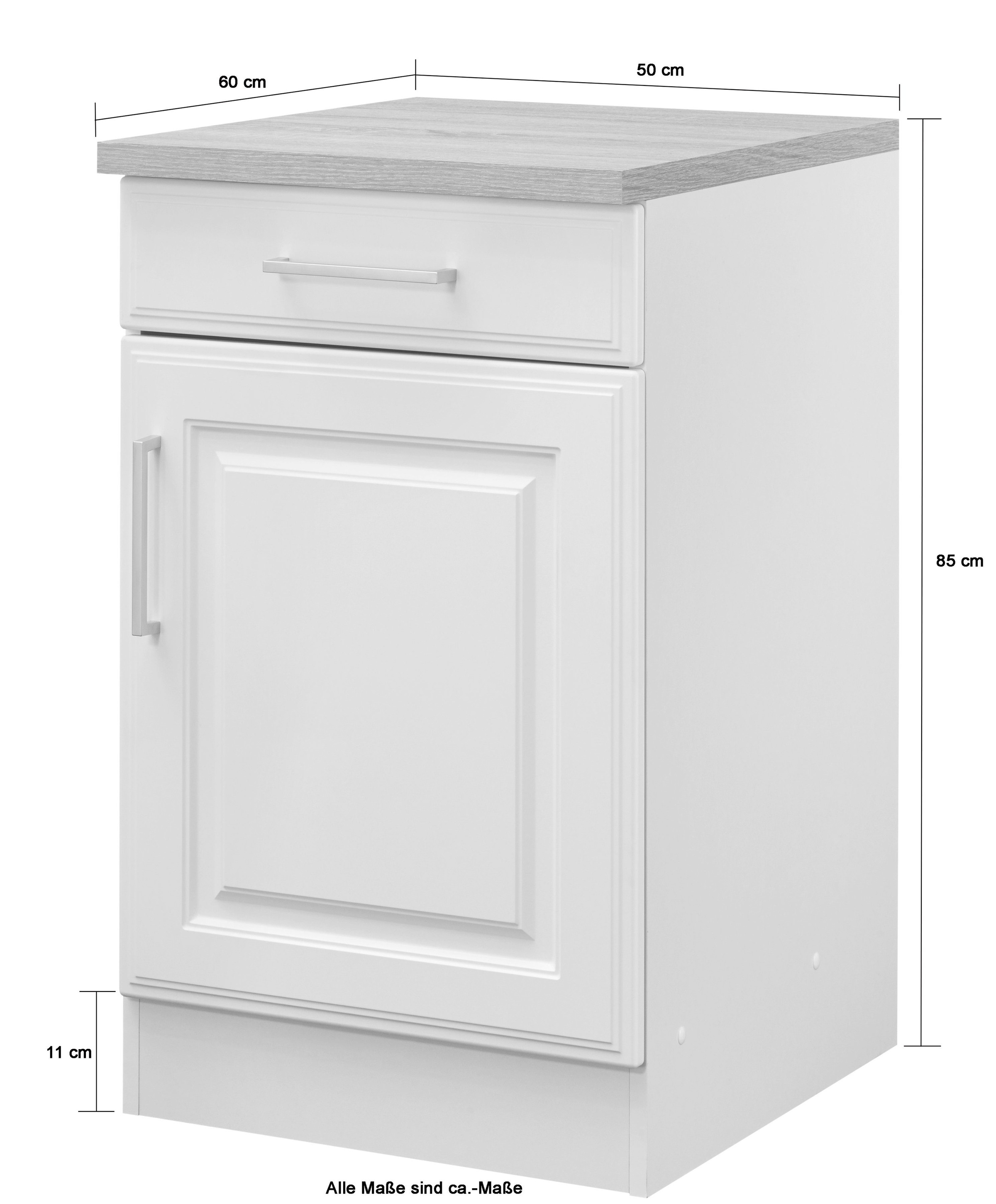 KOCHSTATION Unterschrank »KS-Stockholm« hochwertige MDF-Fronten