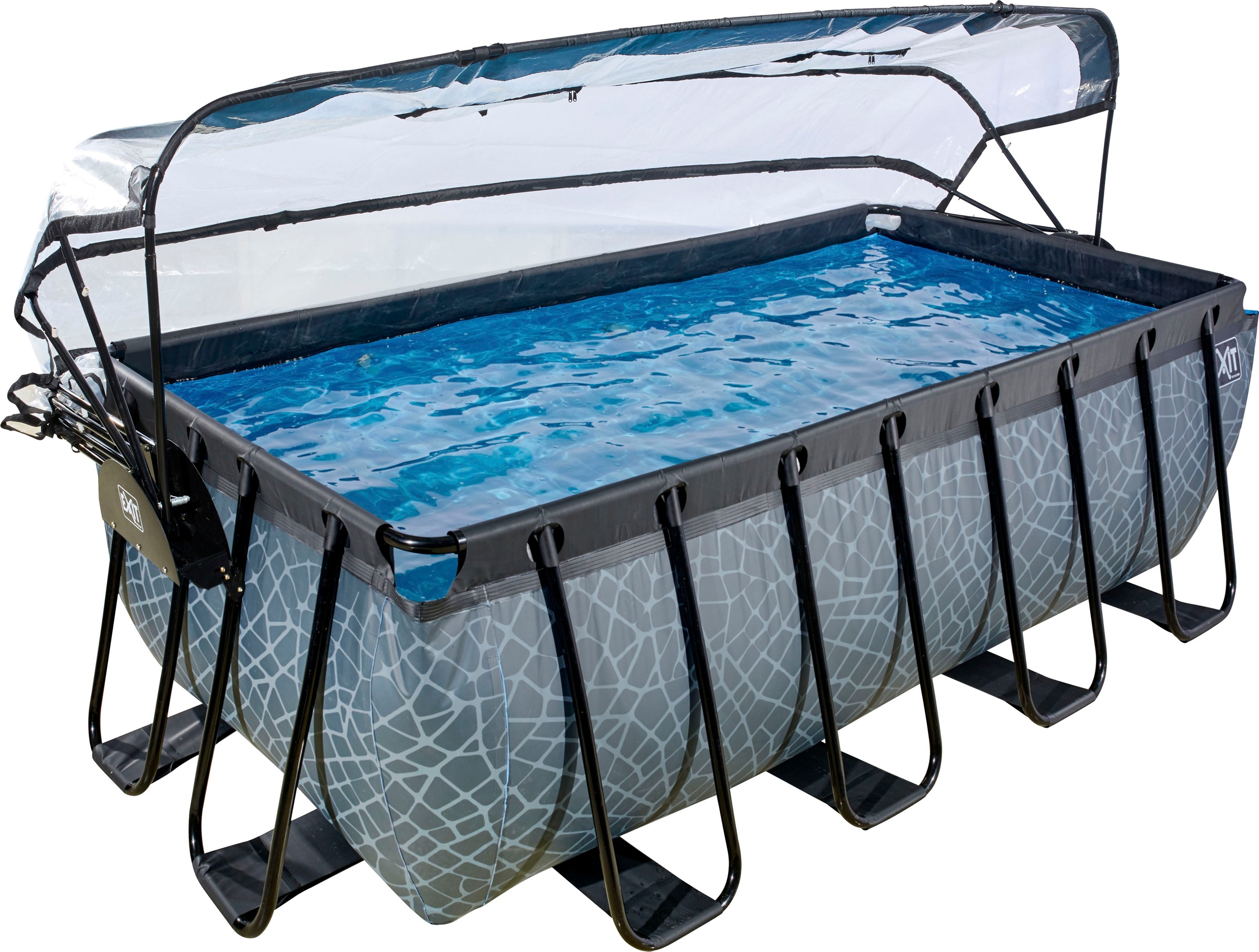 EXIT Framepool "inkl. multifunktionaler Poolabdeckung" BxLxH: 200x400x122 c günstig online kaufen