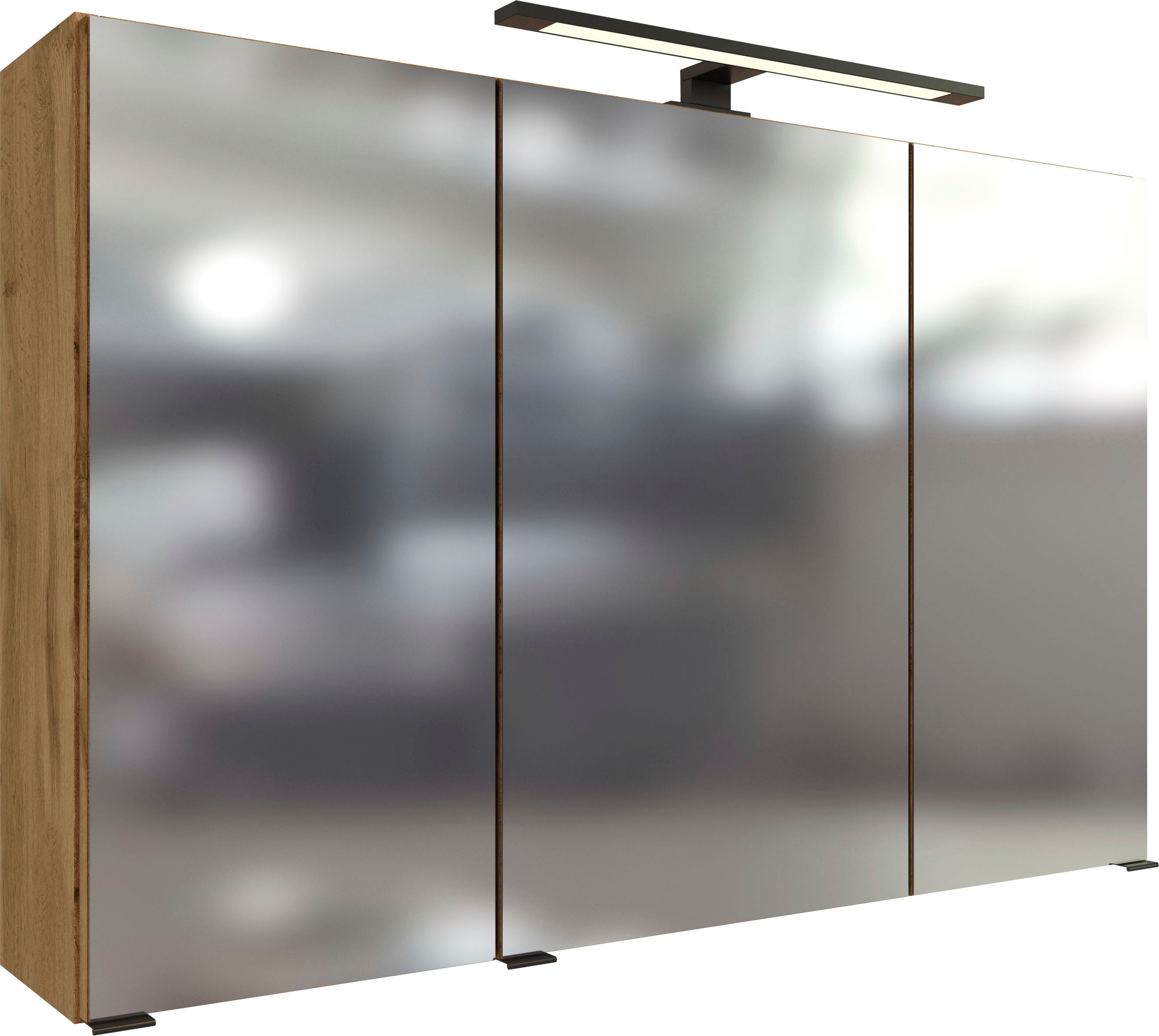 welltime Badmöbel-Set »Chicago«, (3 St., Spiegelschrank, Waschtisch, Midischrank), mit Mineralgussbecken