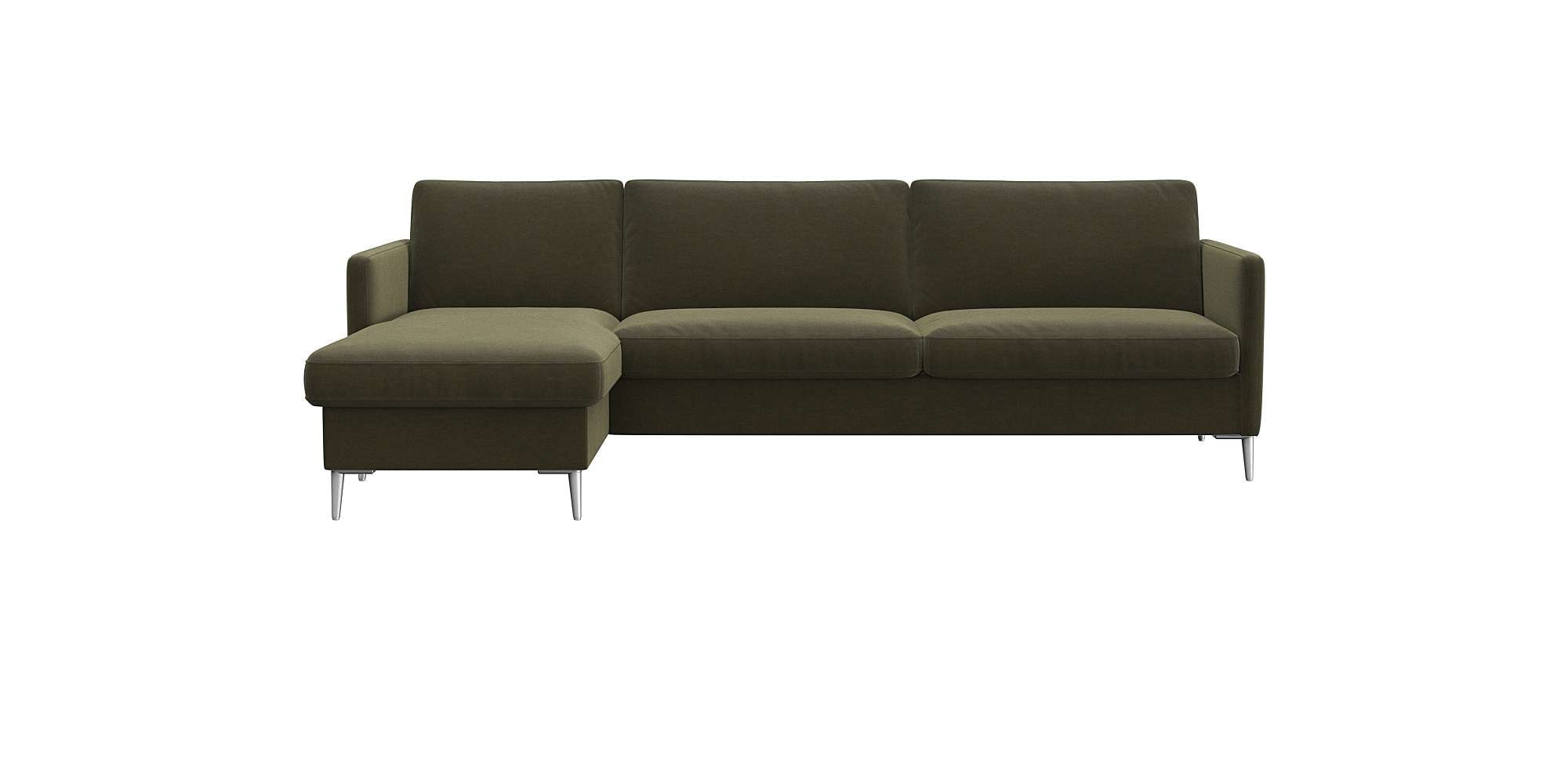 FLEXLUX Ecksofa "Fiore, L-Form, bequem und komfortabel durch hochwertigem Sitzaufbau" schmale Armlehnen, Kaltschaum, Füße Alu