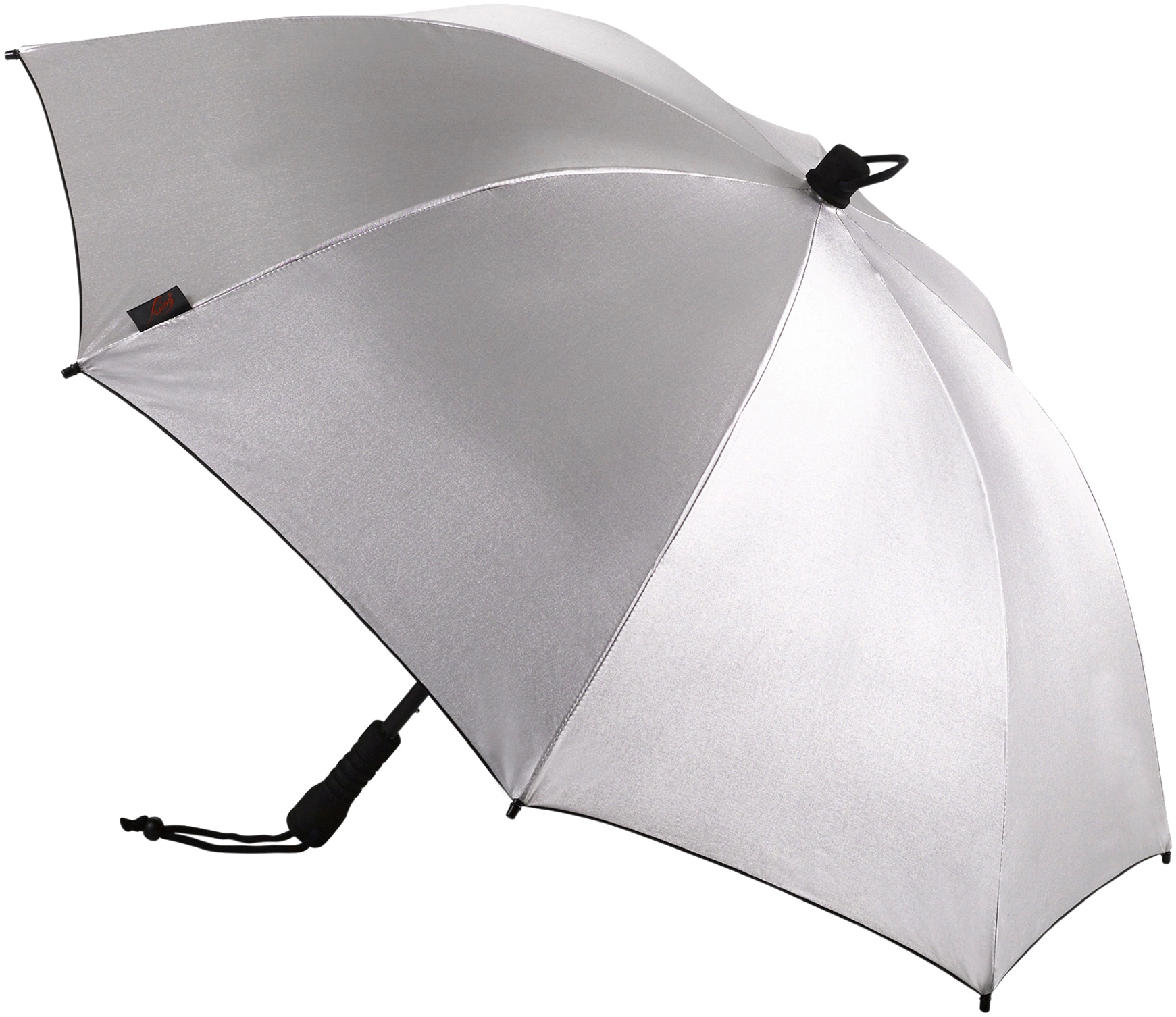 EuroSCHIRM® Stockregenschirm »Swing, silber«, geringes Gewicht, mit Schultertragegurt an der Hülle und UV-Schutz 50+