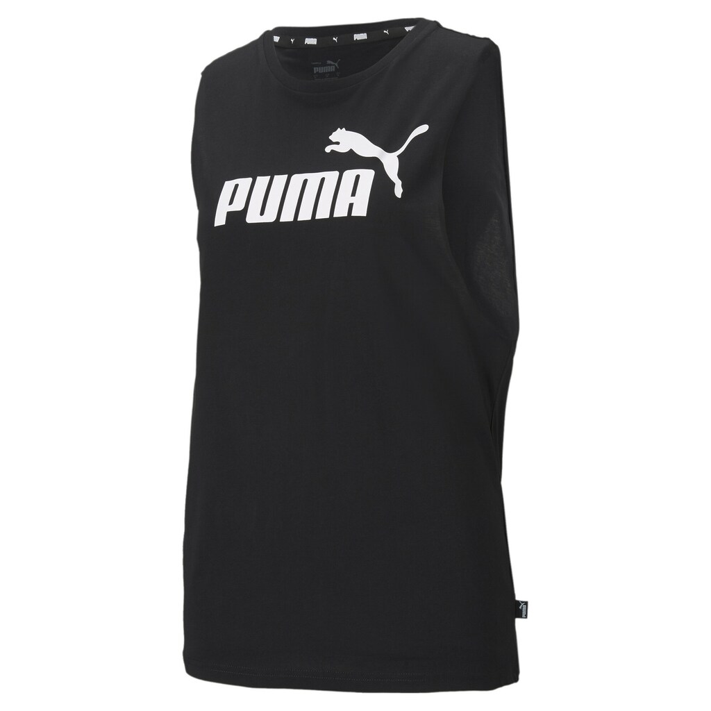 Damenmode Tops PUMA Tanktop »Essentials Logo Damen Tank-Top mit Cut-outs Relaxed« schwarz Damenmode Tops PUMA Tanktop »Essentials Logo Damen Tank-Top mit Cut-outs Relaxed« schwarz