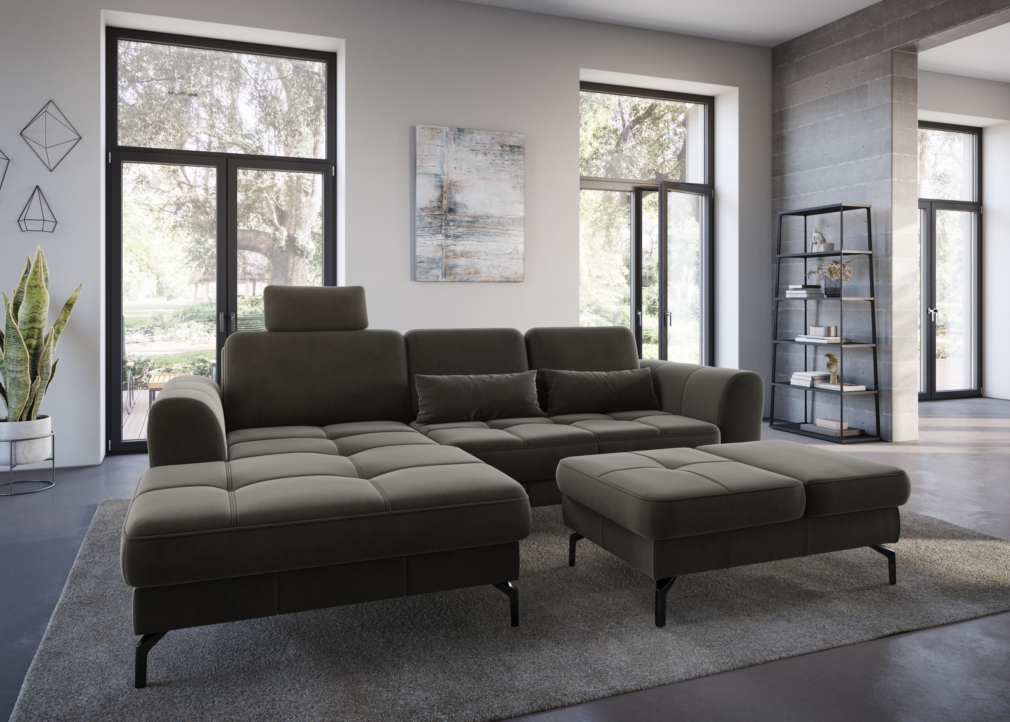 sit&more Ecksofa "Bendigo L-Form" inklusive Sitztiefenverstellung, Bodenfreiheit 15 cm, 2 Fußfarben
