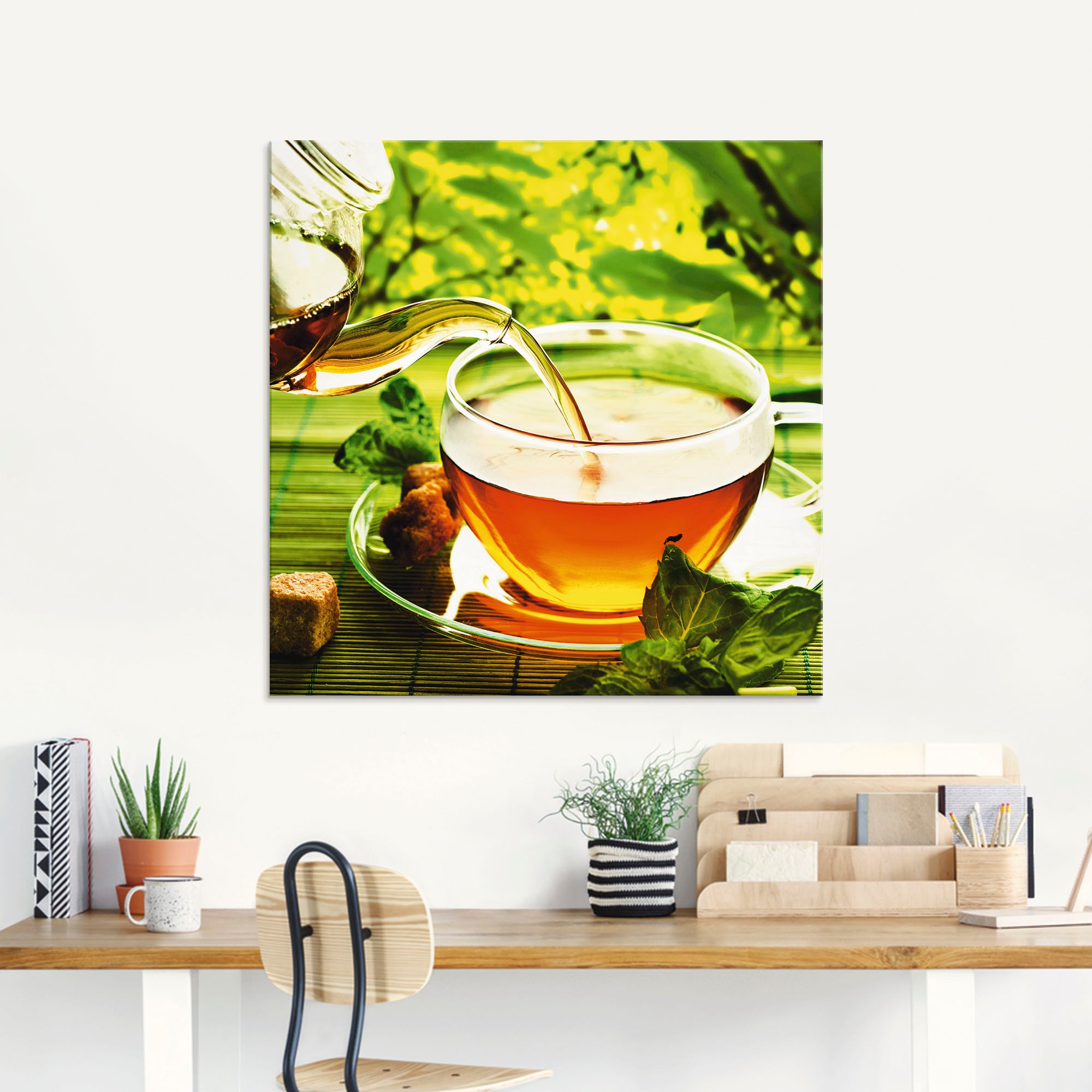Artland Glasbild "Ausgießen eines Gesundheitstees" Getränke 1 Stk. tlg. in günstig online kaufen