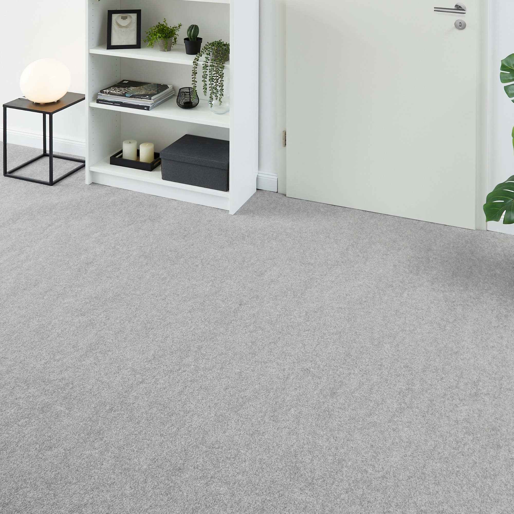 Teppichboden ANDIAMO "Milo, Nadelfilz, Gesamthöhe 2,5 mm, Made in Belgium", grau, B:200cm L:100cm, Polyester, Polypropylen (PP), Teppiche, Uni Farben, Breite 100 cm oder 200 cm, Wohnzimmer, strapazierfähig