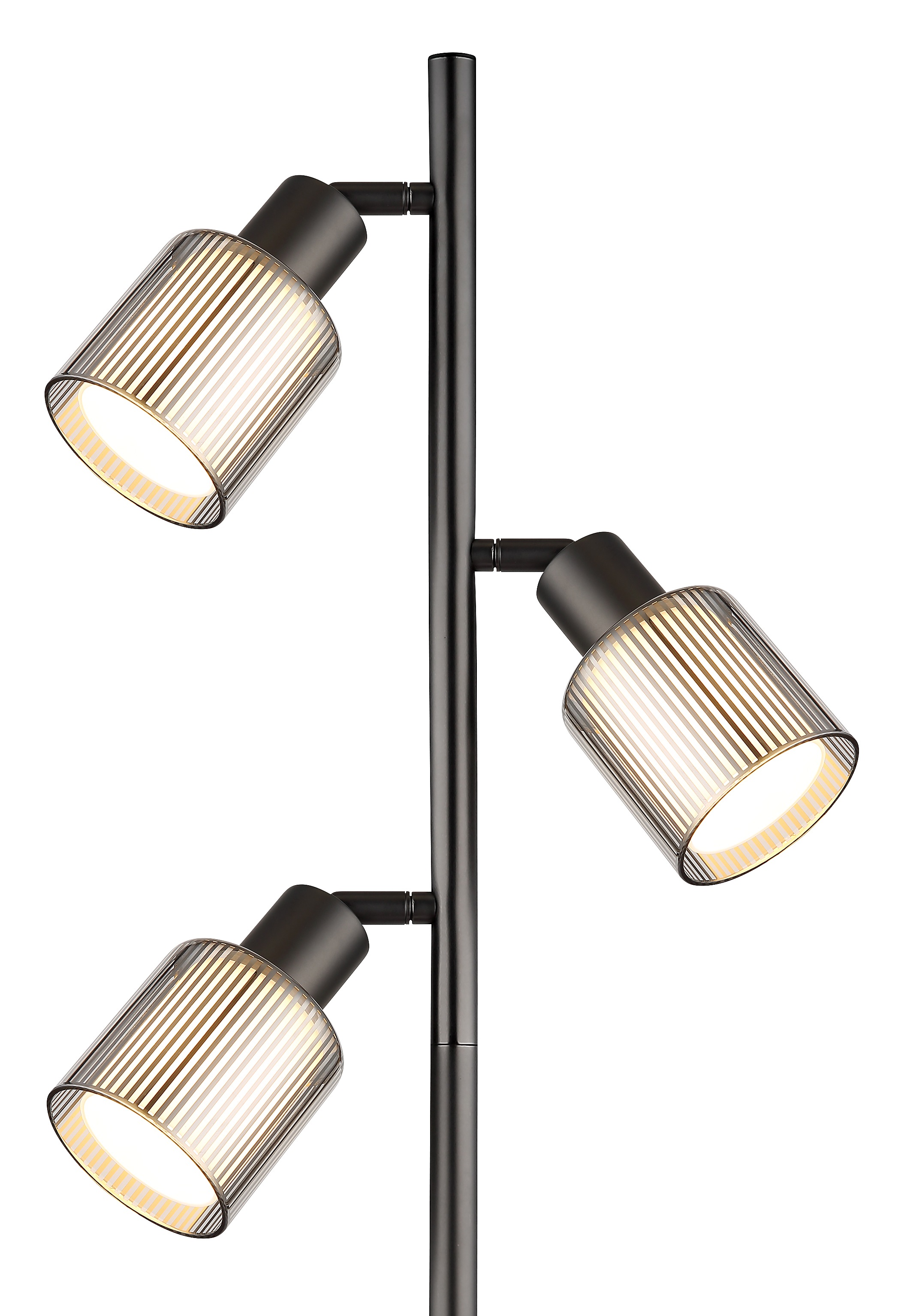 GLOBO LIGHTING Stehlampe »VILLEGAS« E14 1 Stk. Stehleuchte Schwarz-Chrom, Glas opal/verchromt, Fußtritt, E14