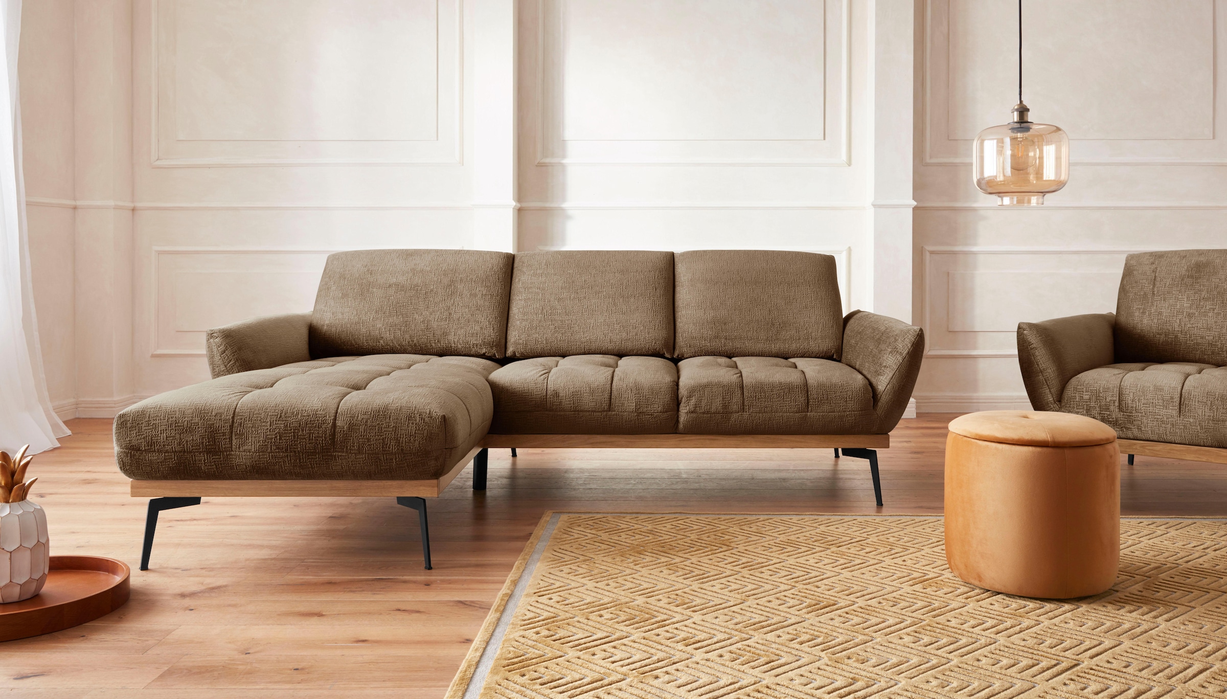 Guido Maria Kretschmer Home&Living Ecksofa »Palíc, inkl. Rückenverstellung, bequem, elegant, Breite 245cm, L-Form«