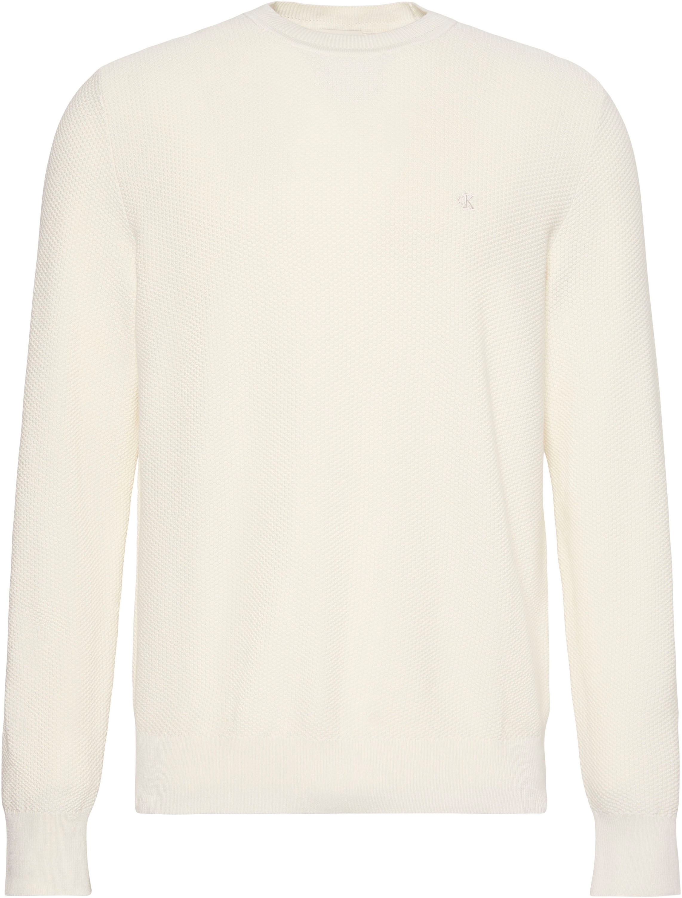 Calvin Klein Rundhalspullover "LS TEXTURED COTTON CREWNK SWEATE" Regular fi günstig online kaufen