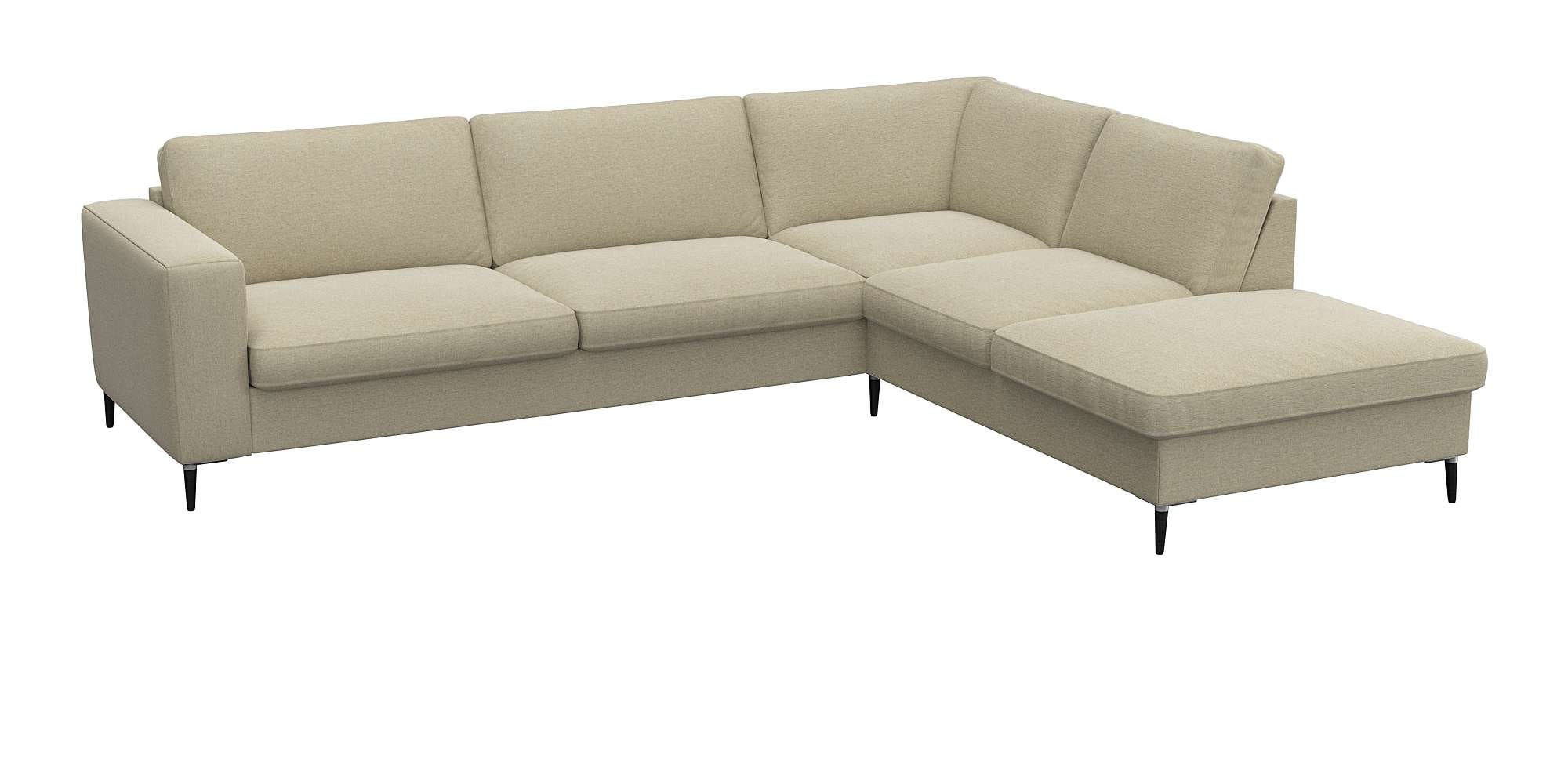 FLEXLUX Ecksofa »Fiore, super Sitzkomfort durch Kaltschaum im Sitz, L-Form«, breite Armlehnen, Füße Alu+schwarz