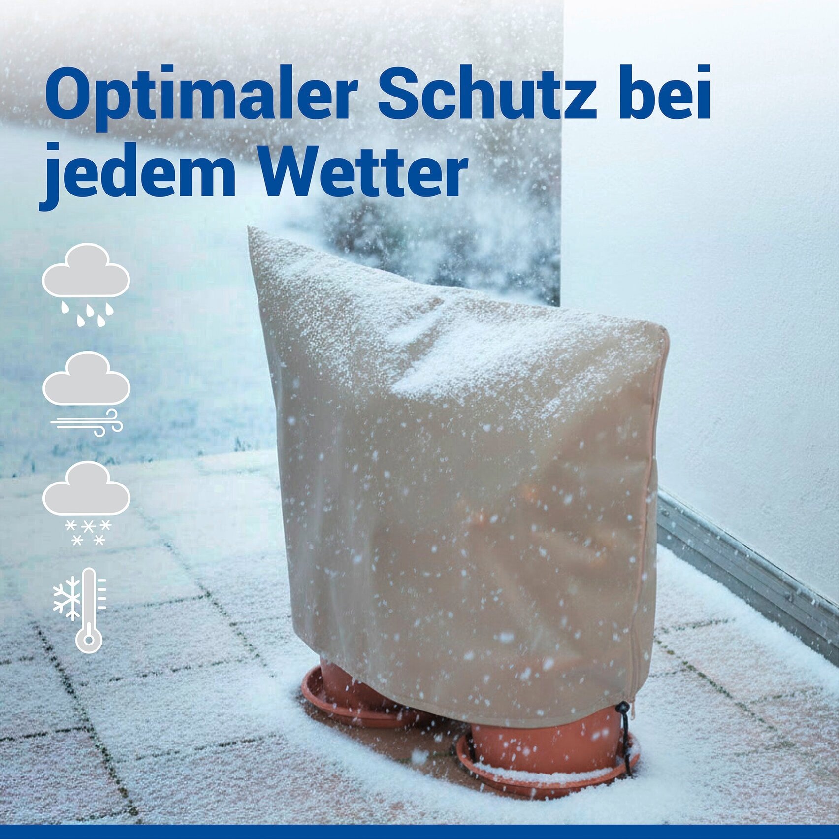 Maximex Winterschutzhaube »Pflanzenschutz-Vlies, 80x60 cm« reißfestes Vlies, mit Reißverschluss und Zugband, BxH: 30x40 cm