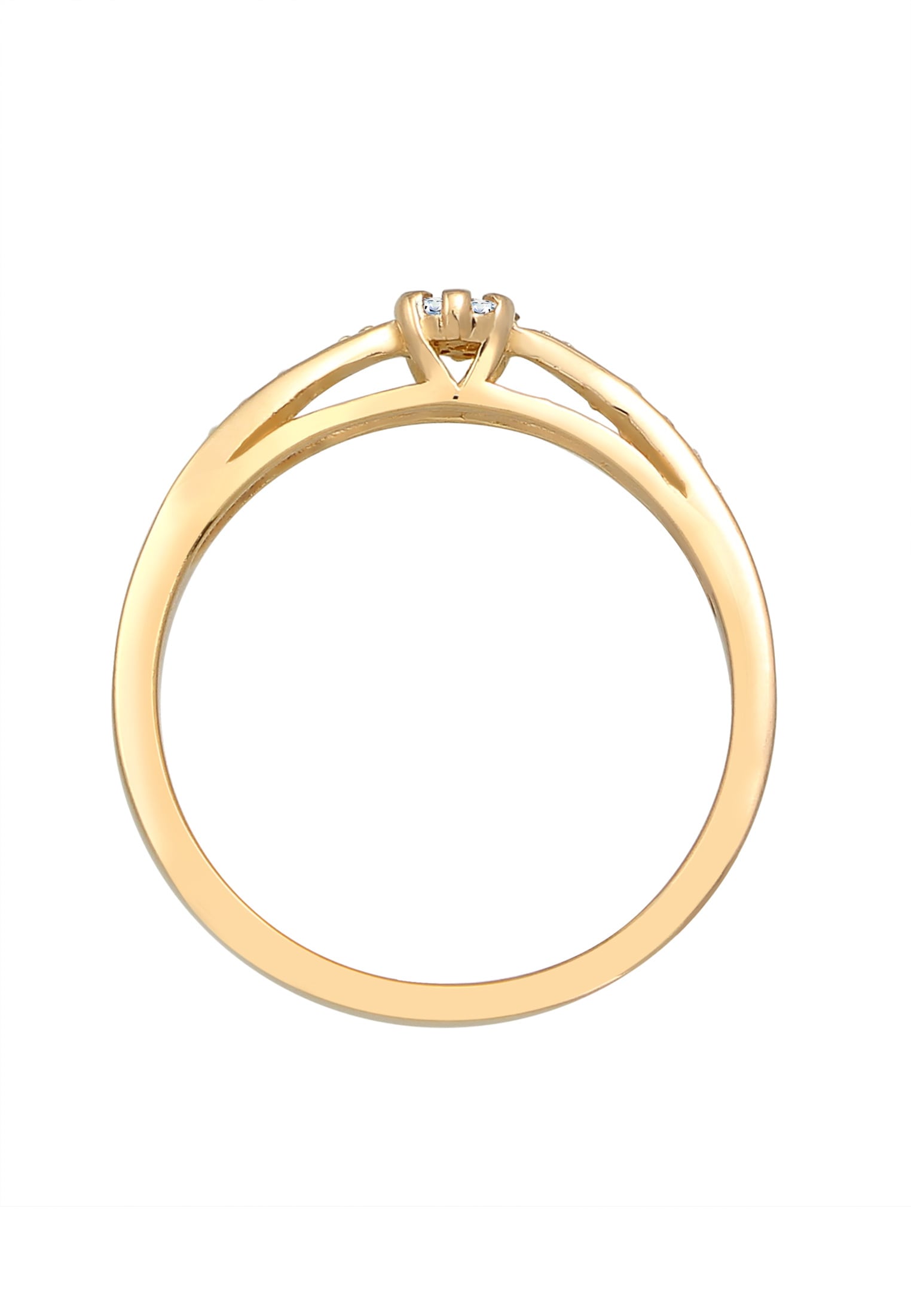Elli DIAMONDS Verlobungsring »Verlobung Diamant (0.085 ct.) Blume 585 Gelbgold«