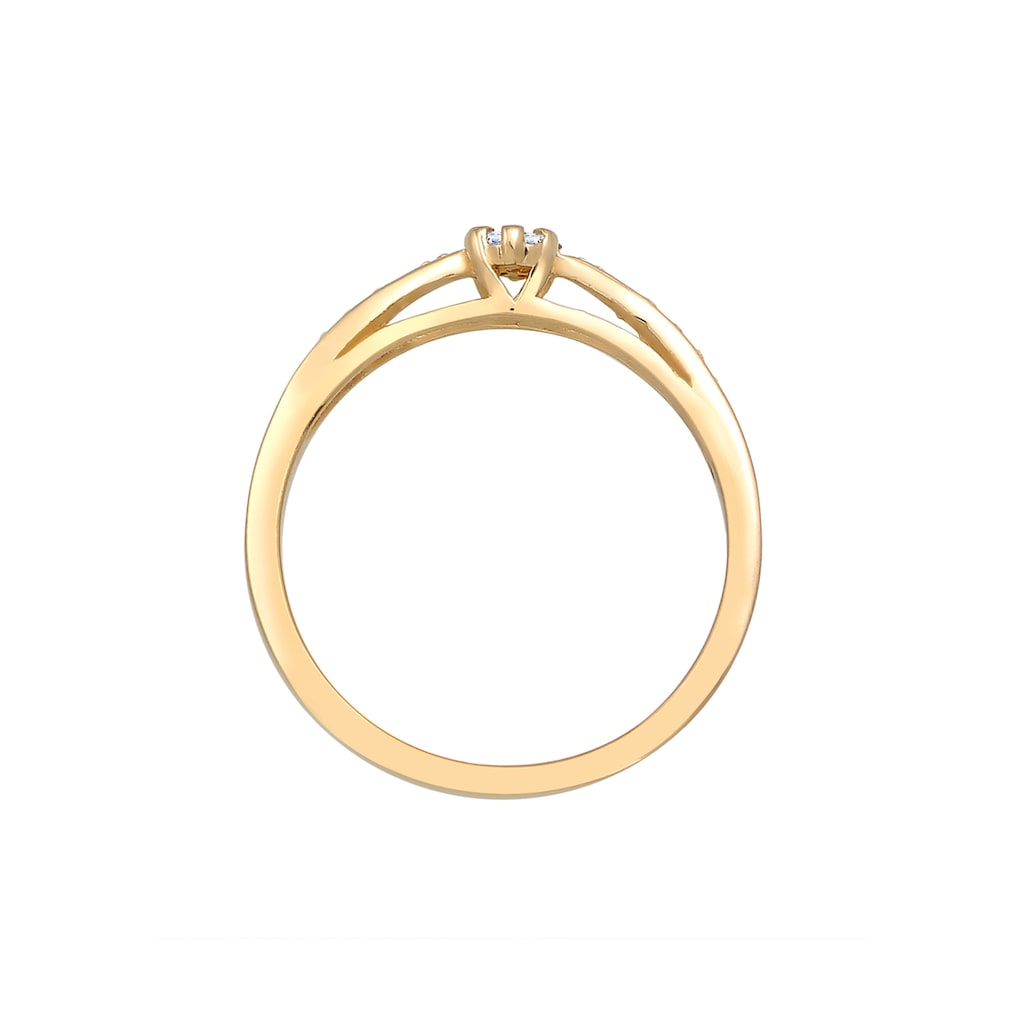 Elli DIAMONDS Verlobungsring »Verlobung Diamant (0.085 ct.) Blume 585 Gelbgold«