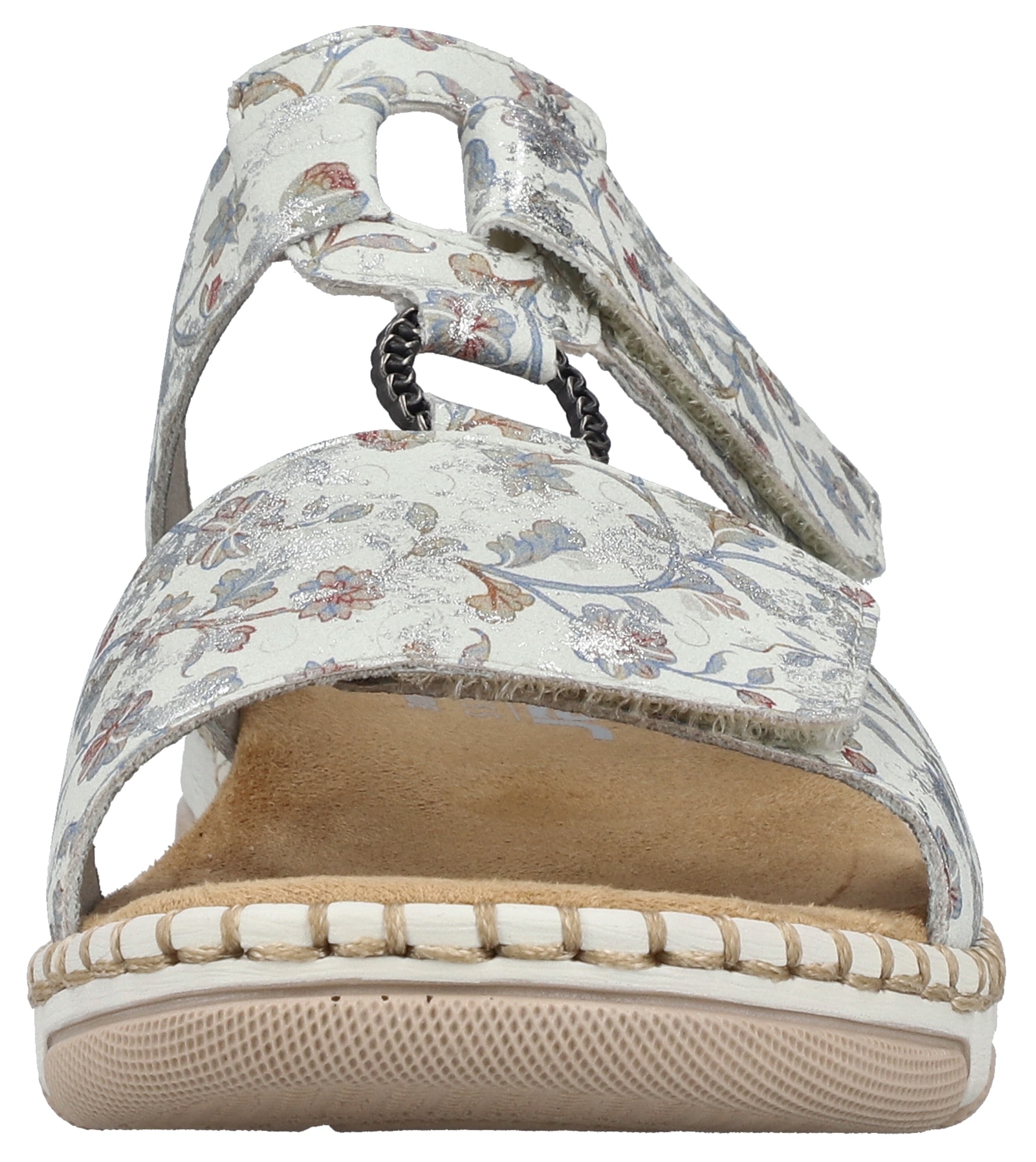 Rieker Pantolette  Sommerschuh, Urlaubsschuh, Strandschuh mit floralem Muster