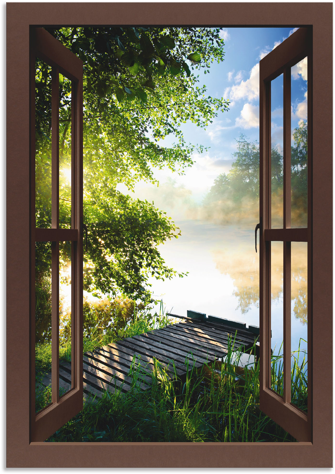 Artland Wandbild »Gardasee durchs braune Fenster«, Seebilder, (1 St.), als  Alubild, Leinwandbild, Wandaufkleber oder Poster in versch. Größen kaufen |  BAUR | Poster