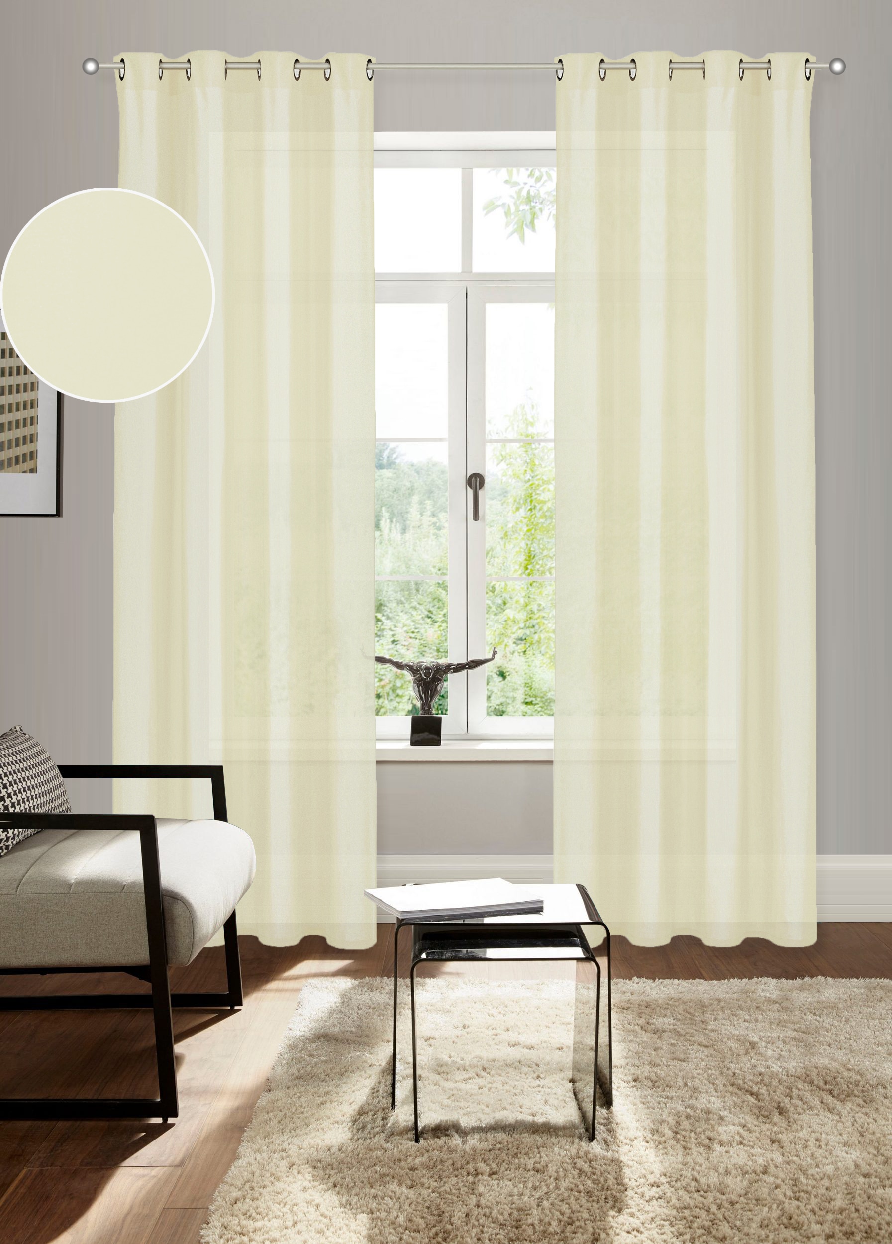 Bruno Banani Vorhang "Lagan" Ösen 2 Stk. tlg. 2-er Set, gewebt, Microfaser, günstig online kaufen