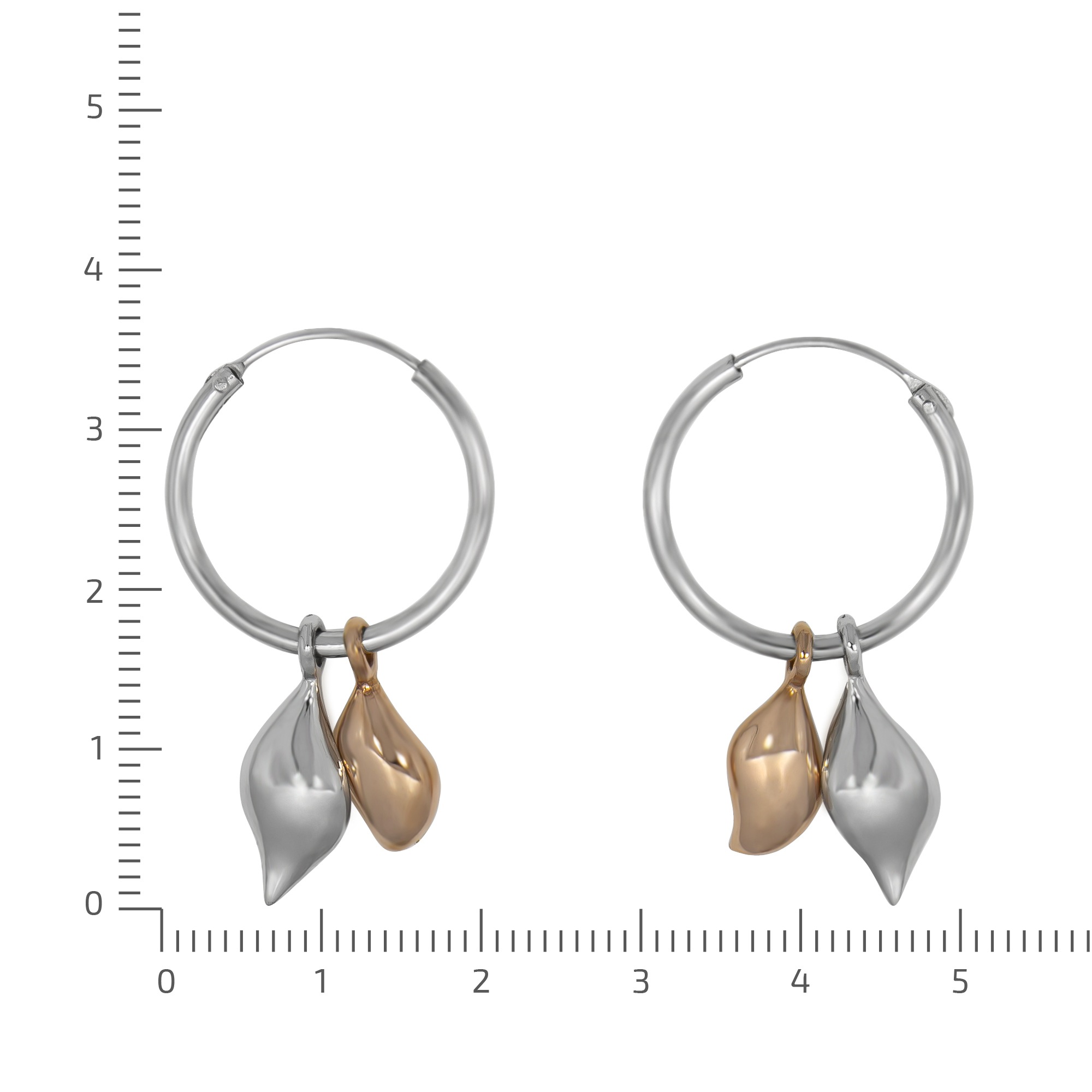 Zeeme Paar Creolen »925/- Sterling Silber rhodiniert rosevergoldet«