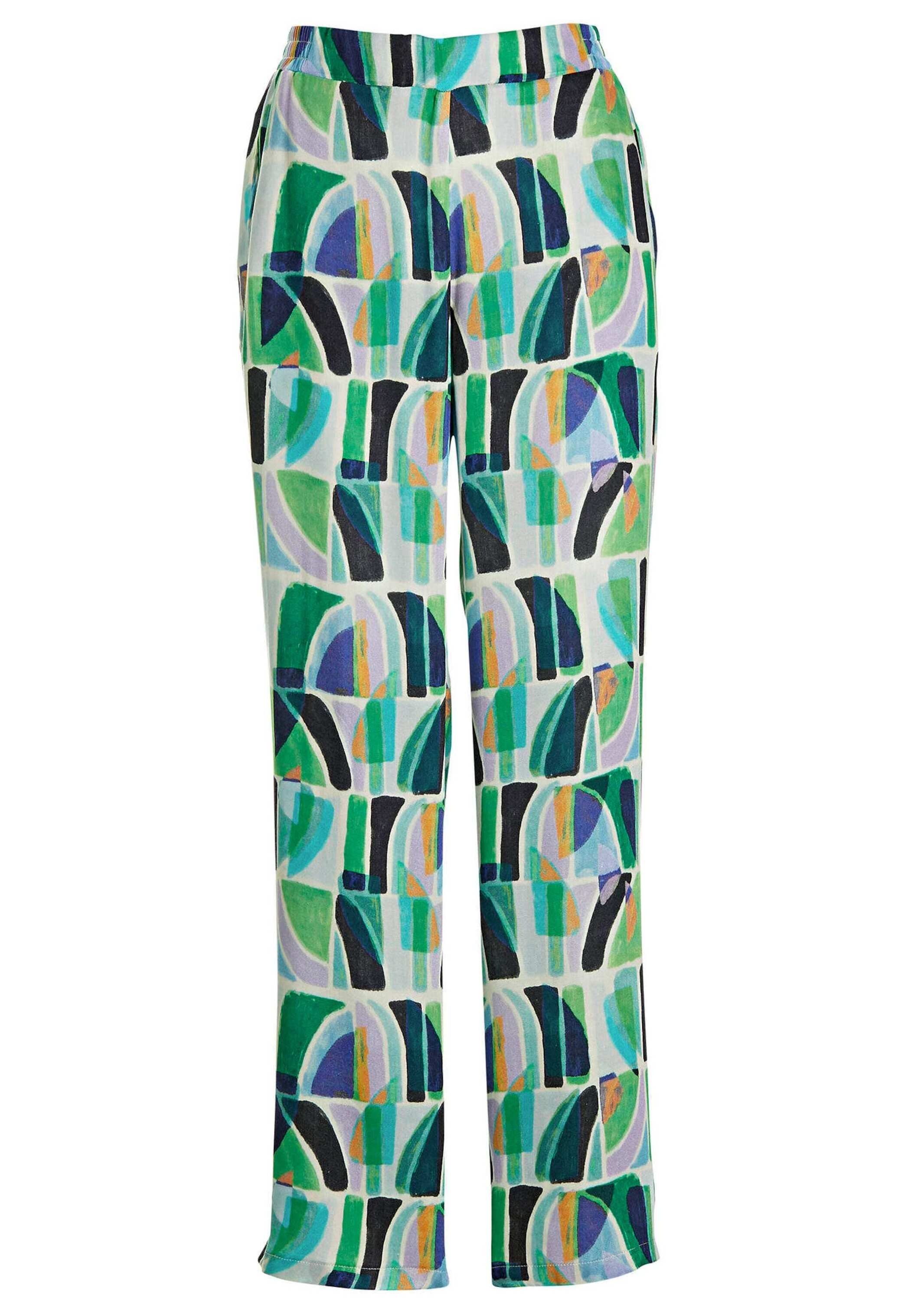 Thumbnail - GOLDNER Schlupfhose "Kurzgröße Print Schlupfhose VERA in Grün"