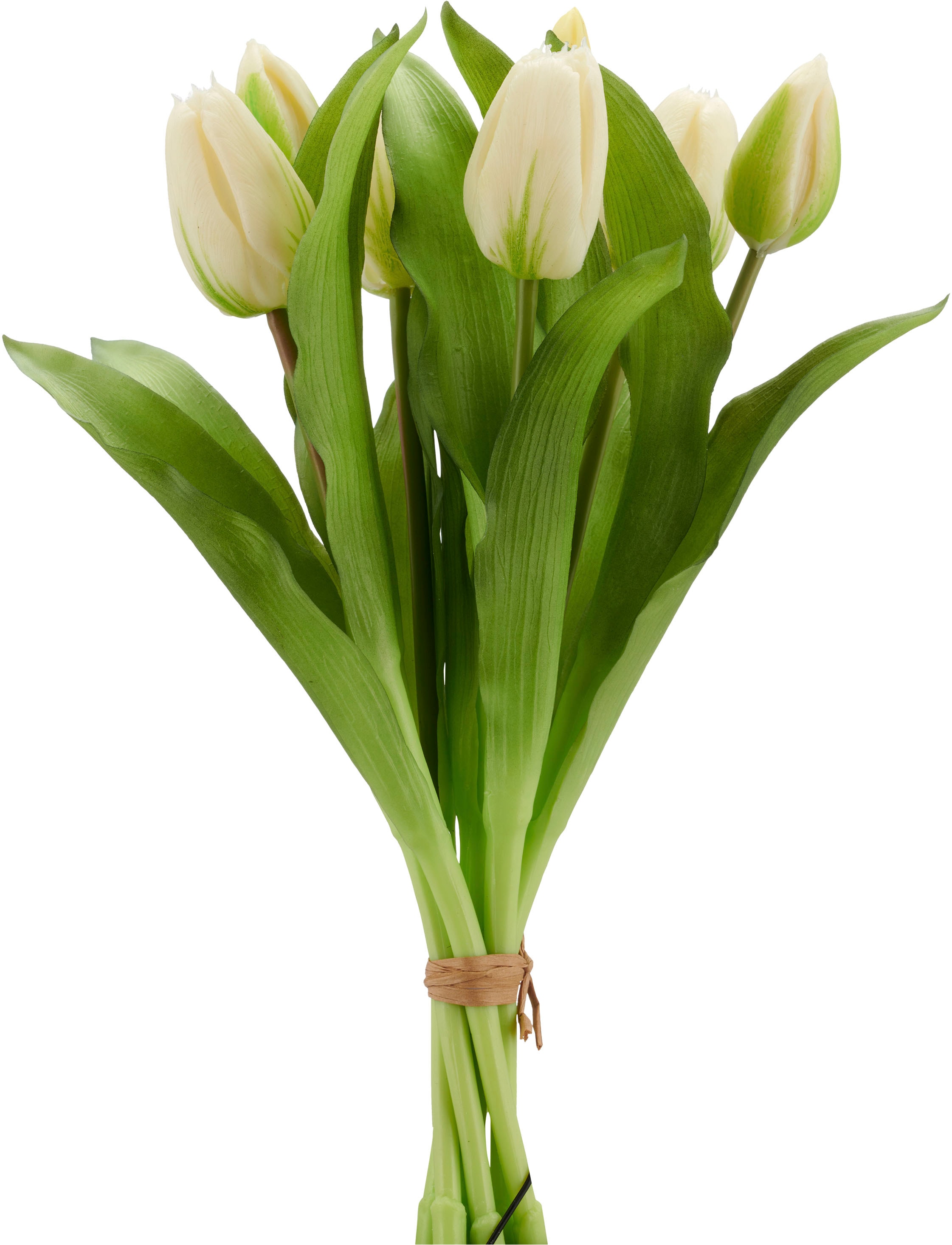 Kunsttulpe CREATIV GREEN "Tulpenbund", weiß, H:32cm, Kunststoff, Kunstpflanzen, aus 7 Einzelstielen