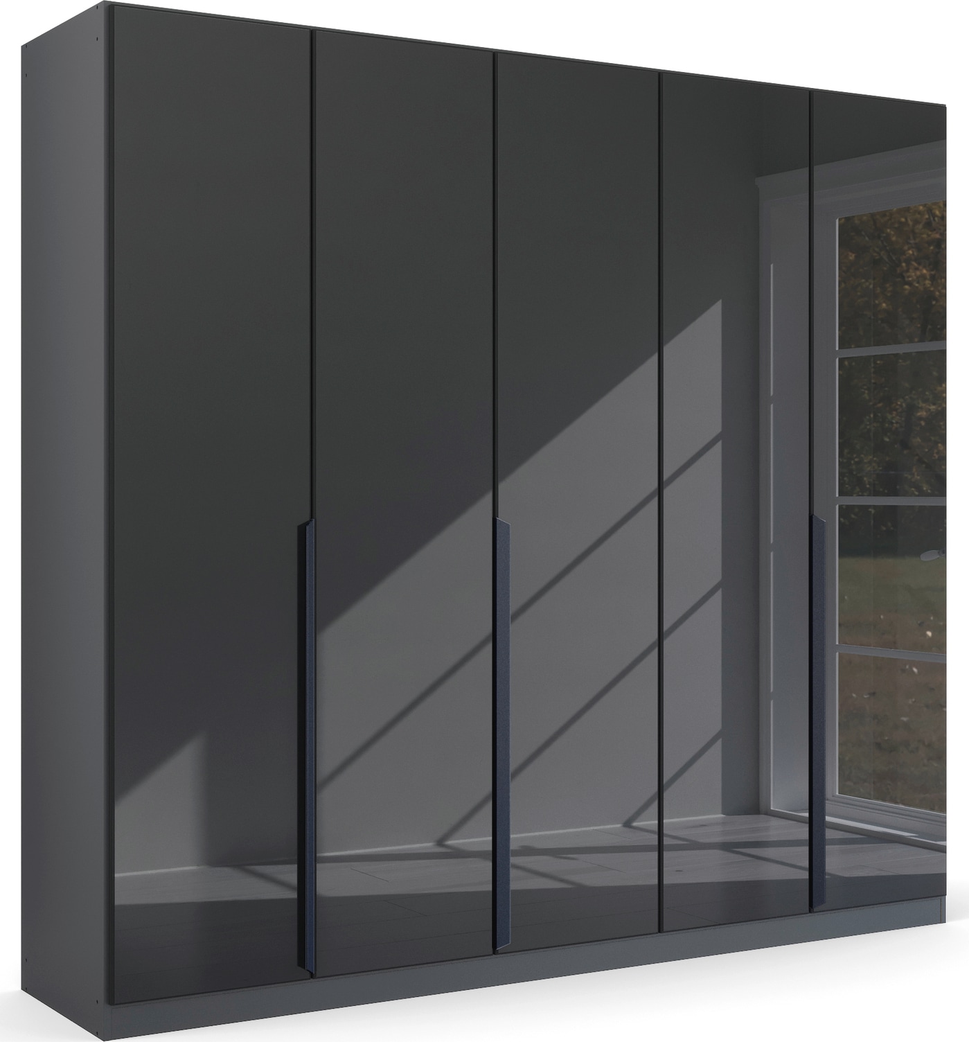rauch Drehtürenschrank "Kleiderschrank Schrank Garderobe Ankleide MODERN BY QUADRA SPIN" Breiten: 181/226/271 cm, Höhe 210 cm, mit hochwertiger Glasfront und Stangengriff MADE IN GERMANY