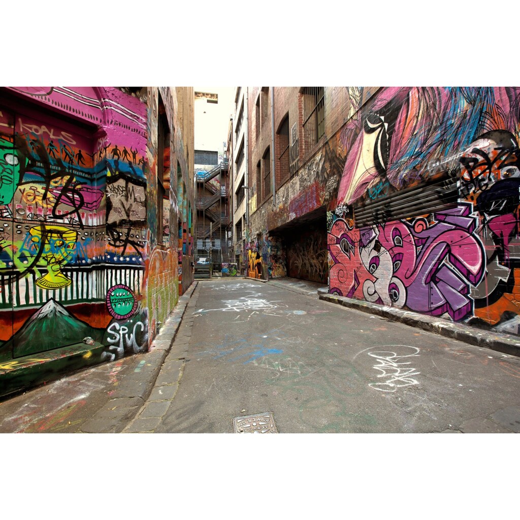 Papermoon Fototapete »Graffiti-Gasse«