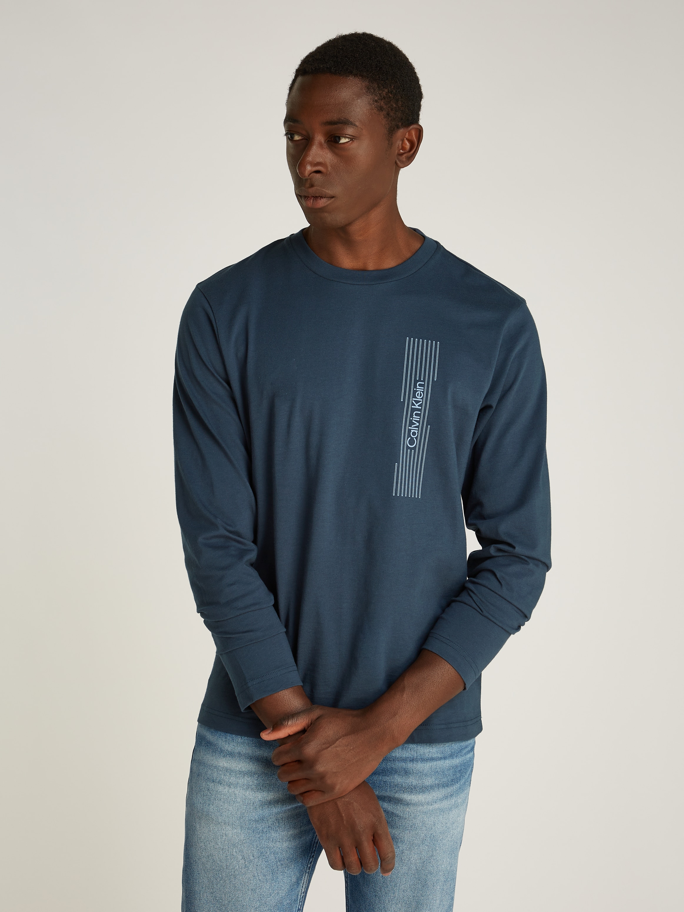 Calvin Klein Langarmshirt "HORIZONTAL LOGO LS T-SHIRT", mit Logoprägung