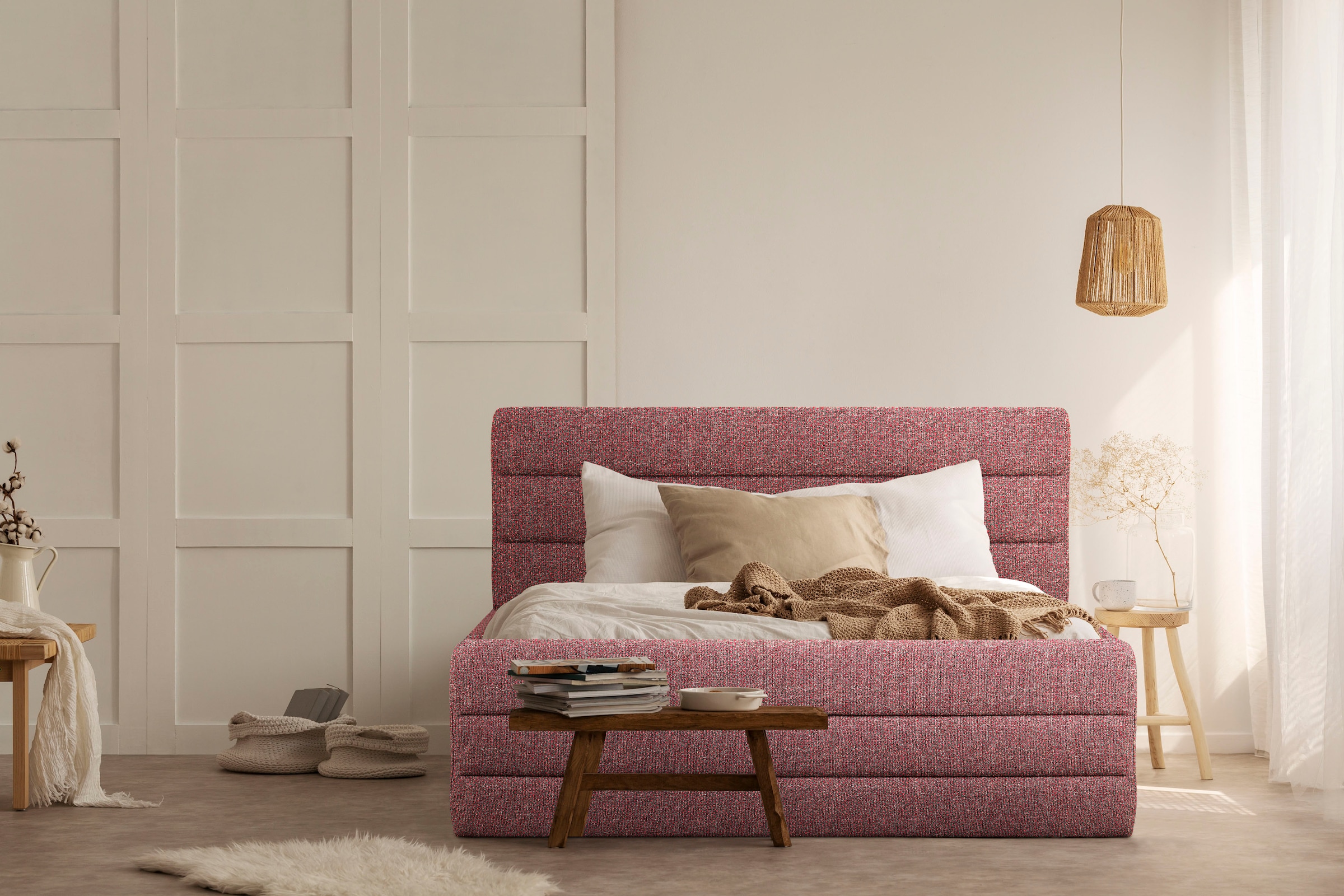 Home affaire Polsterbett "Merrit" Quernaht im Kopf- und Fußteil, in 5 Breit günstig online kaufen