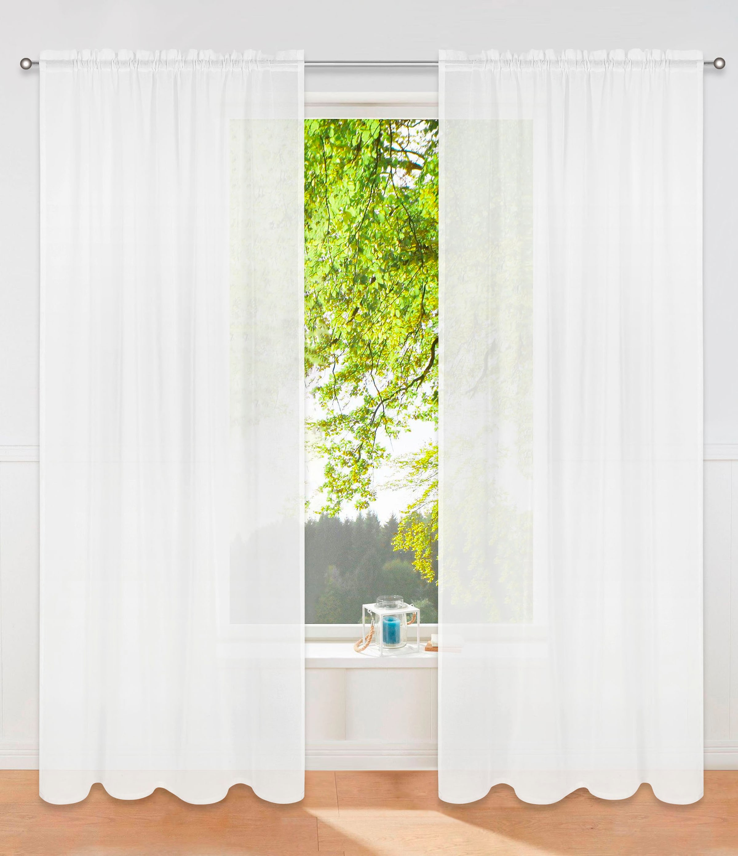 my home Gardine "Dolly" Stangendurchzug 1 Stk. tlg. transparent, Stangendur günstig online kaufen