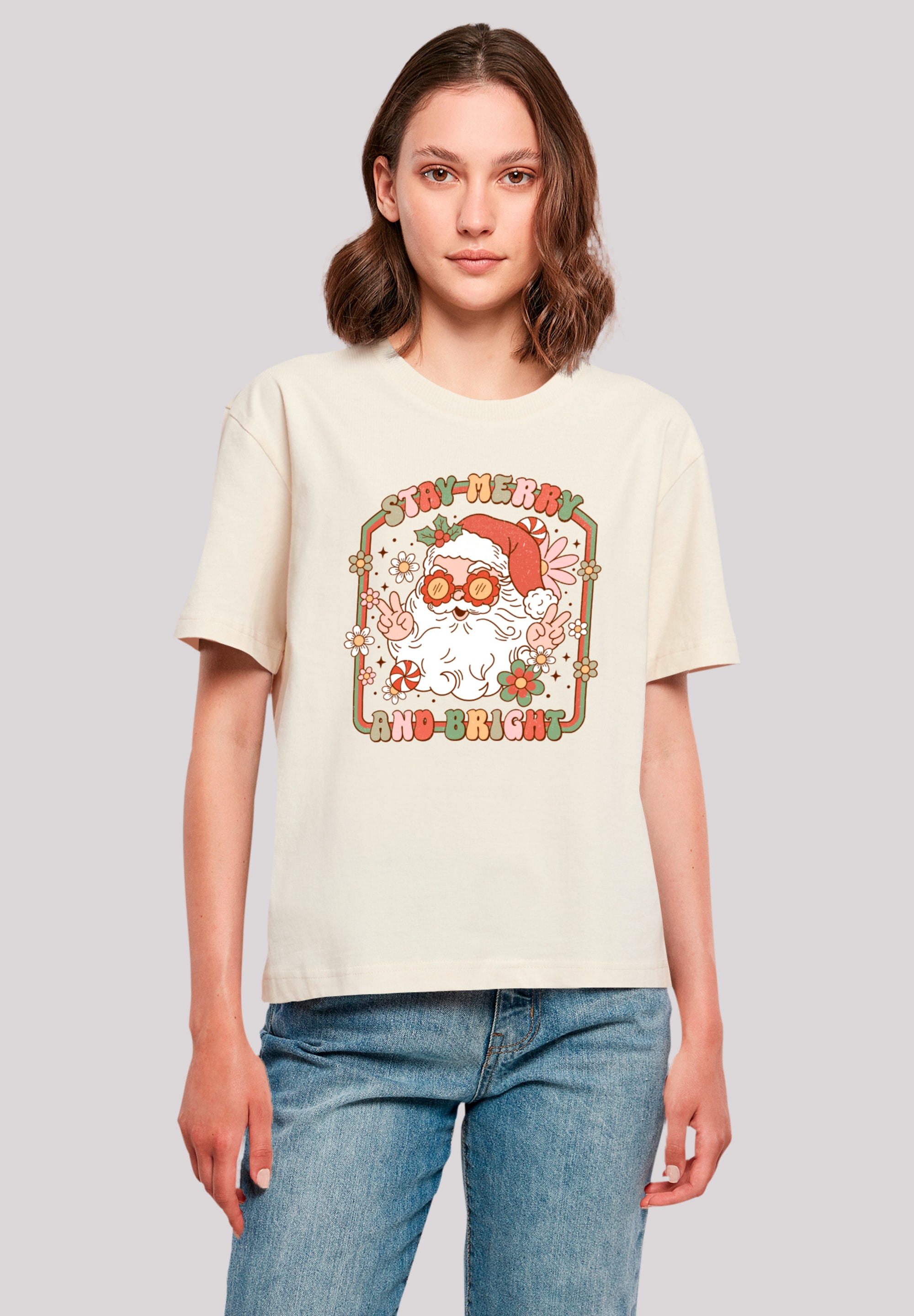 T-Shirt »Stay Merry And Bright Hippie Santa«, Premium Qualität, Weihnachts-Kollection