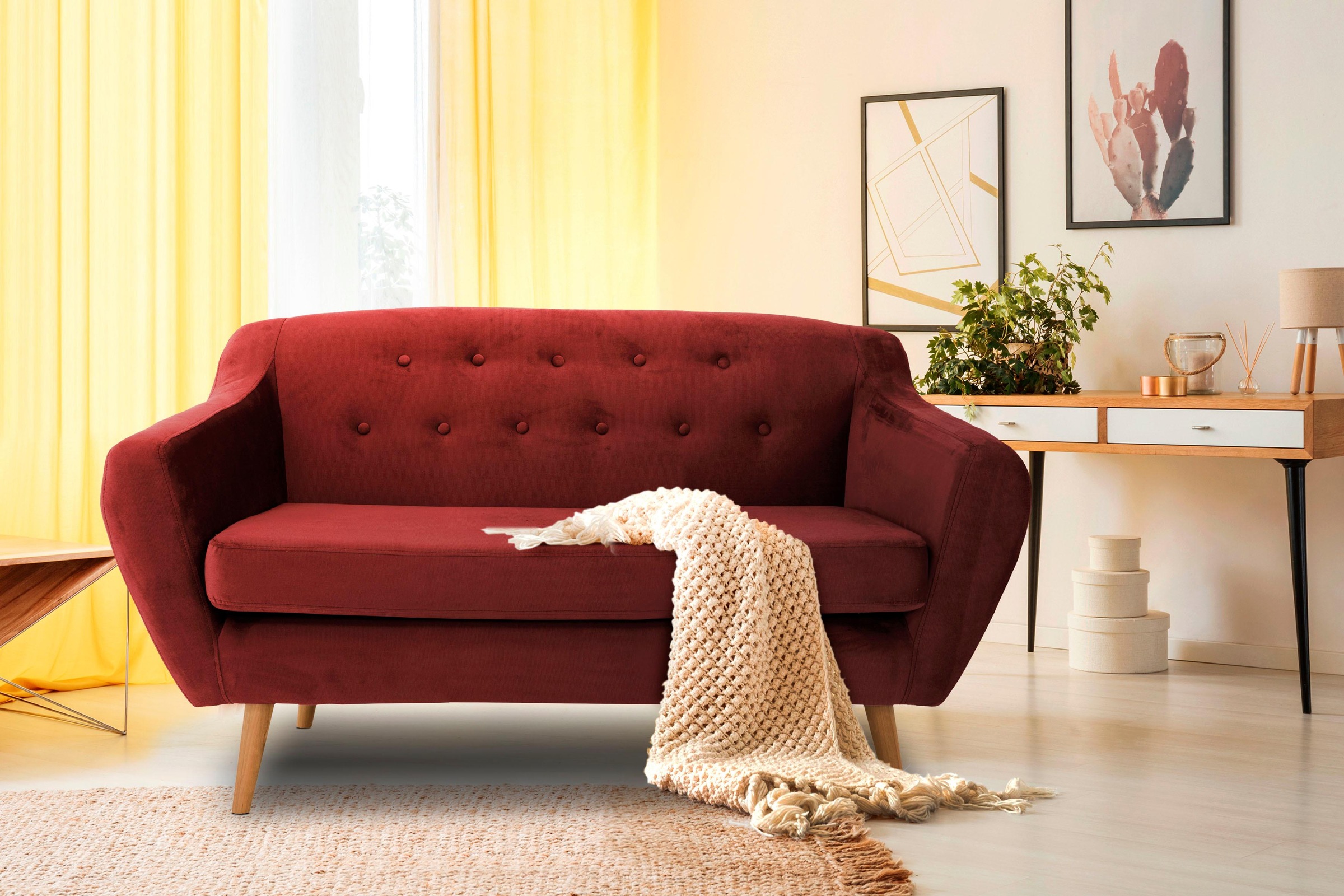 Home affaire 2-Sitzer "Renne" mit Heftung im Rücken im skandinavischem Stil günstig online kaufen