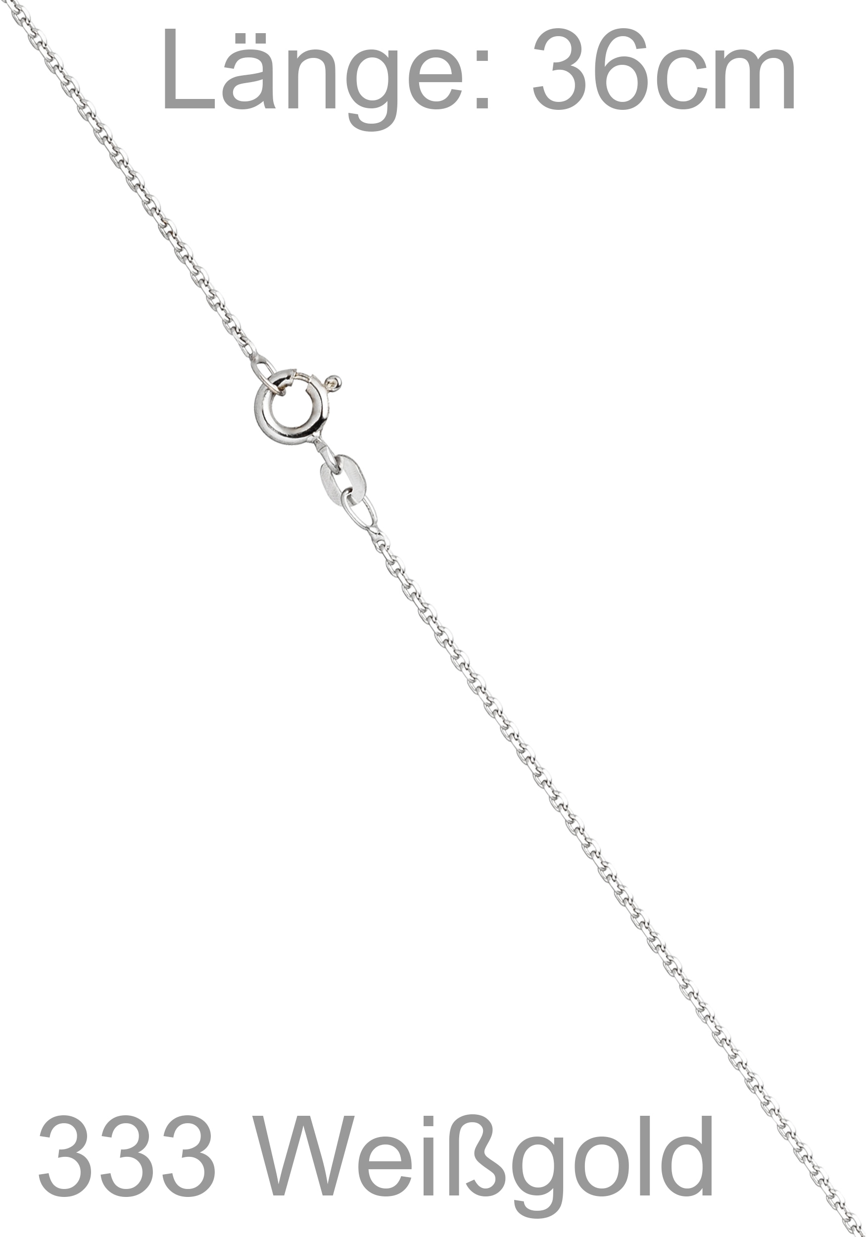 JOBO Goldkette »Ankerkette 1,3 mm« 8 Karat 333 Weißgold diamantiert