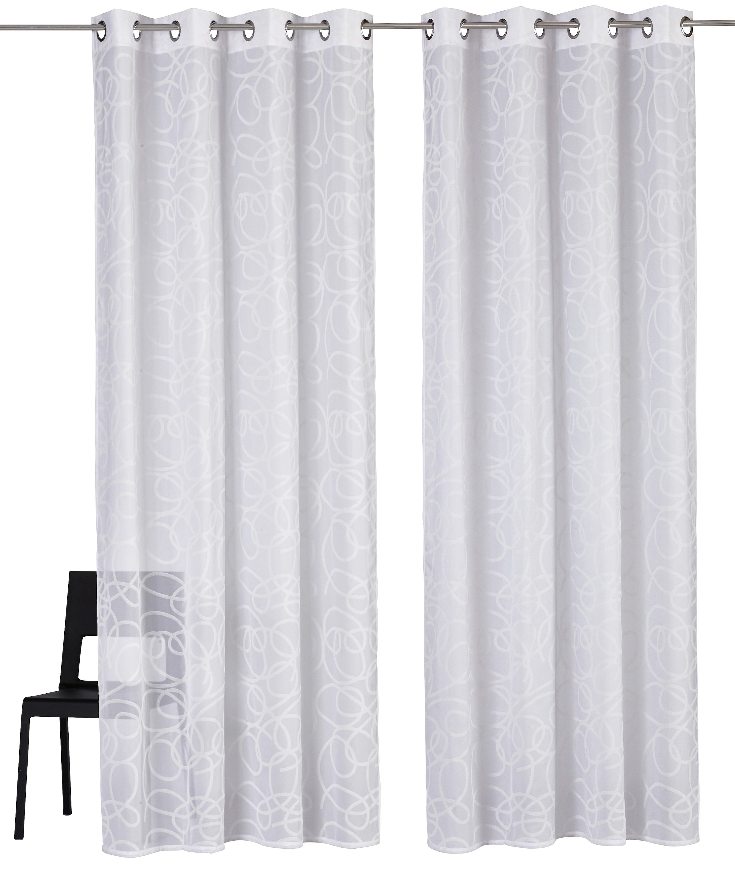 my home Gardine »Tanaro«, (2 St.), 2-er Set, mit Schlingen-Motiv bedruckt, Polyester