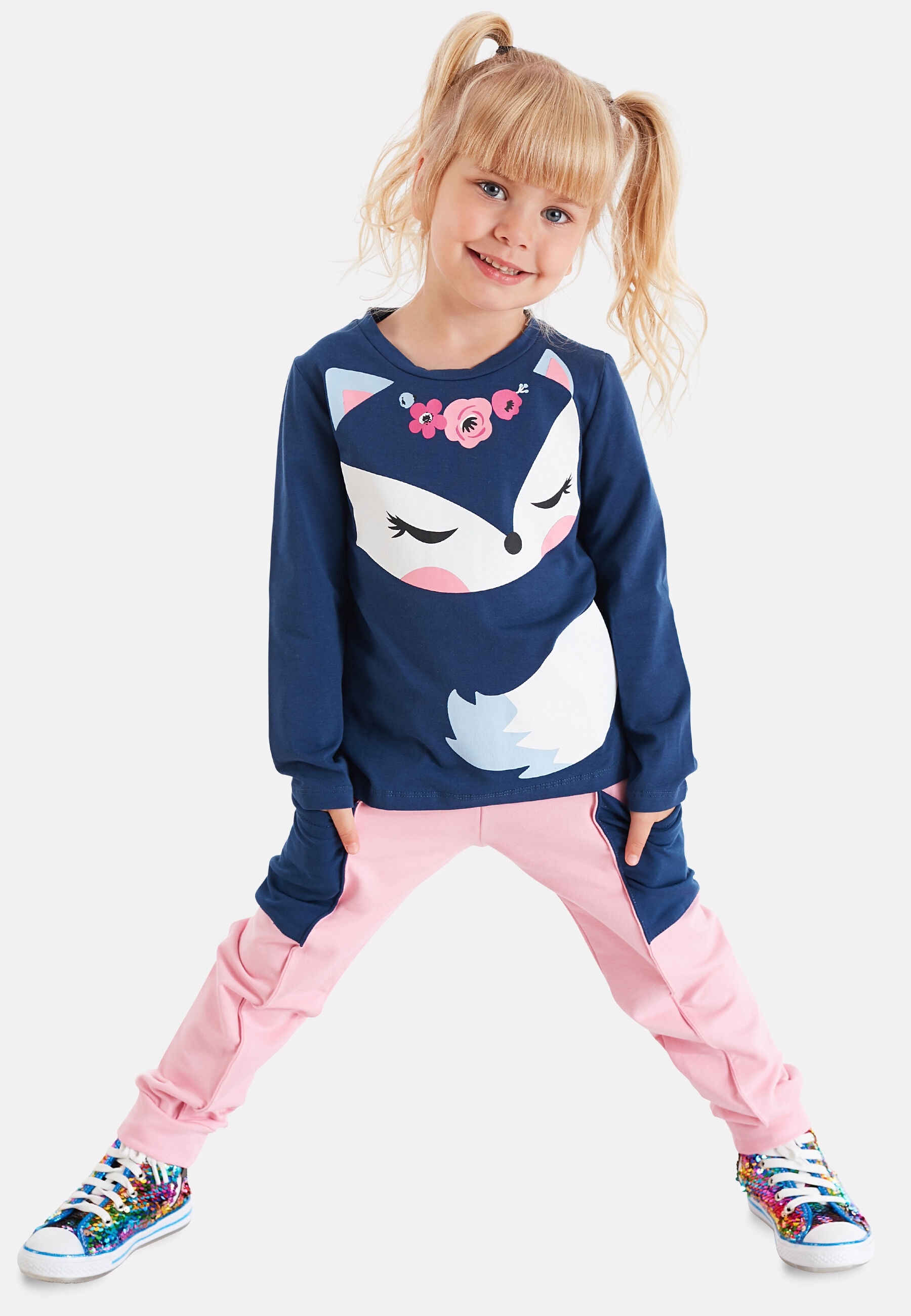 Denokids Hausanzug "Cute Fox", (2 tlg.), mit Fuchsaufdruck