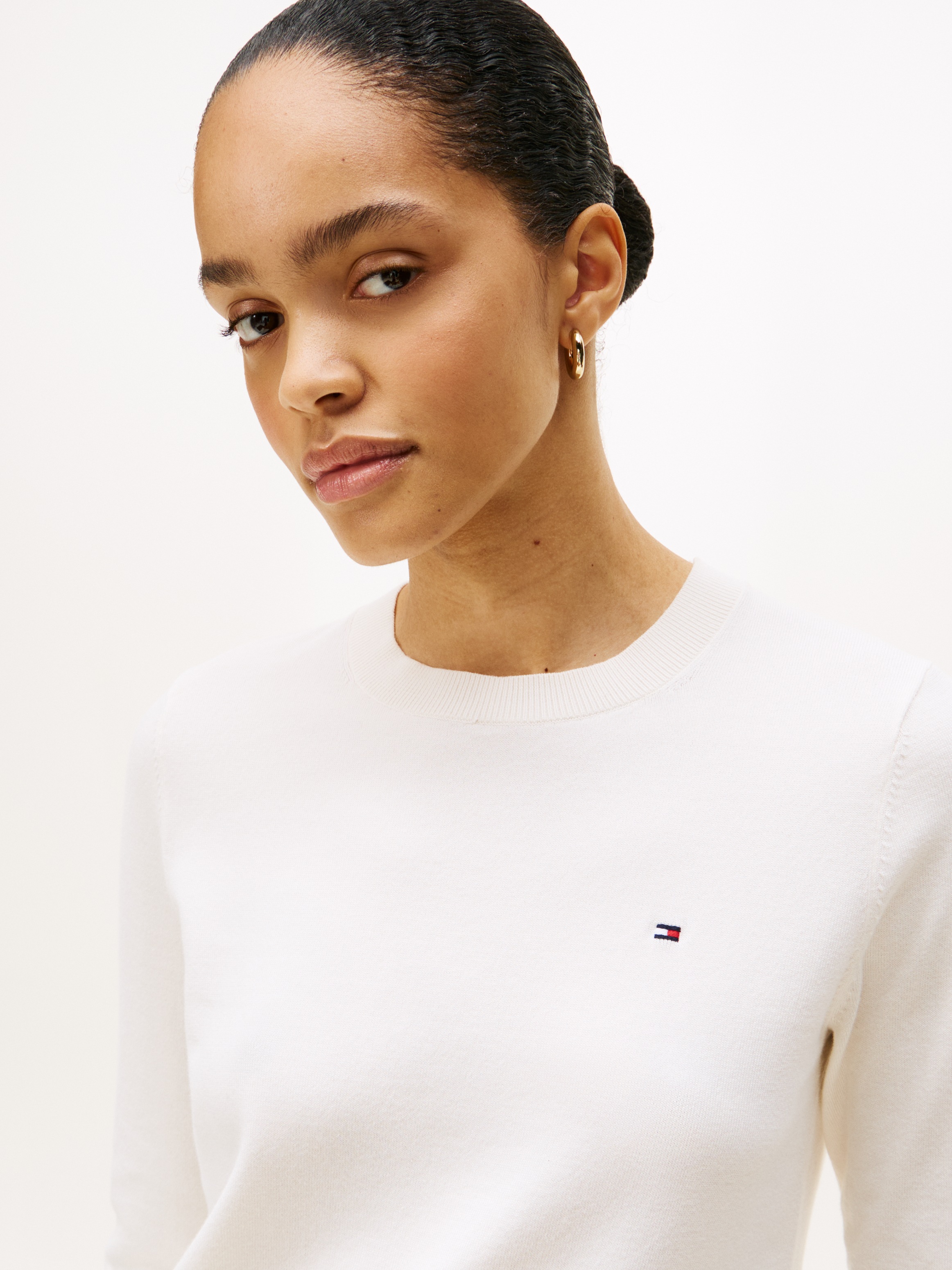 Tommy Hilfiger Rundhalspullover "CO JERSEY STITCH LS C-NK SWT", mit Logosti günstig online kaufen