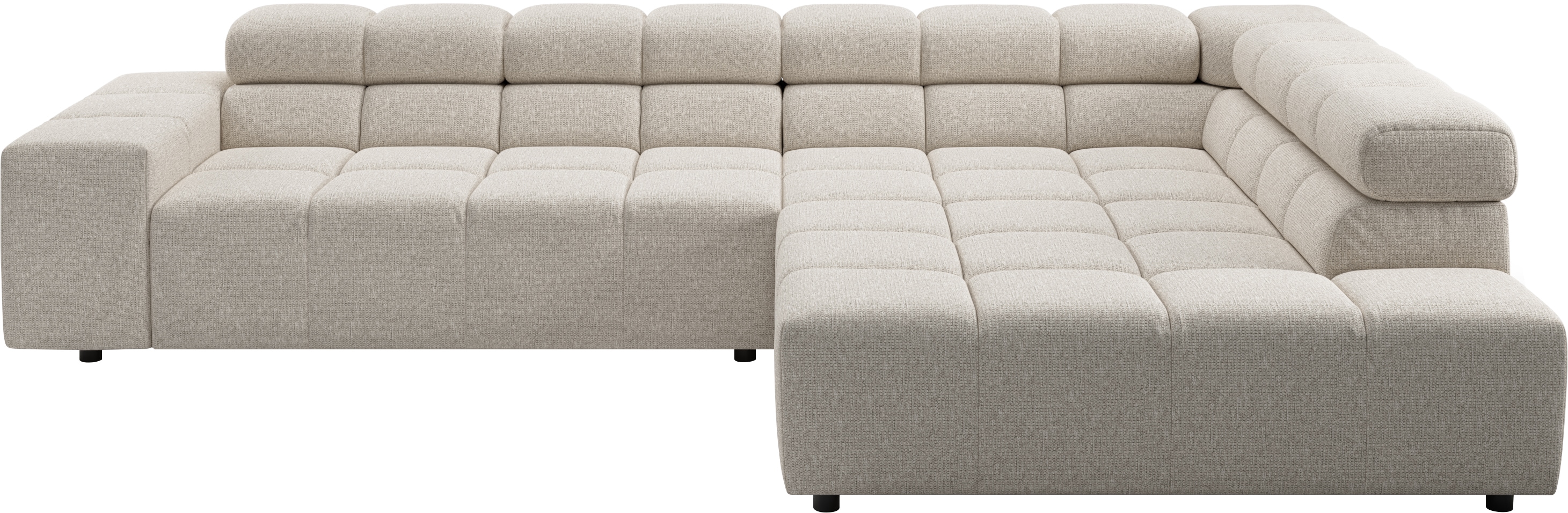 Home affaire Ecksofa "Ancona, Ecksofa, incl. Kopfteilverstellung, Breite 319 cm, L-Form" wahlweise elektrische Sitztiefenverstellung