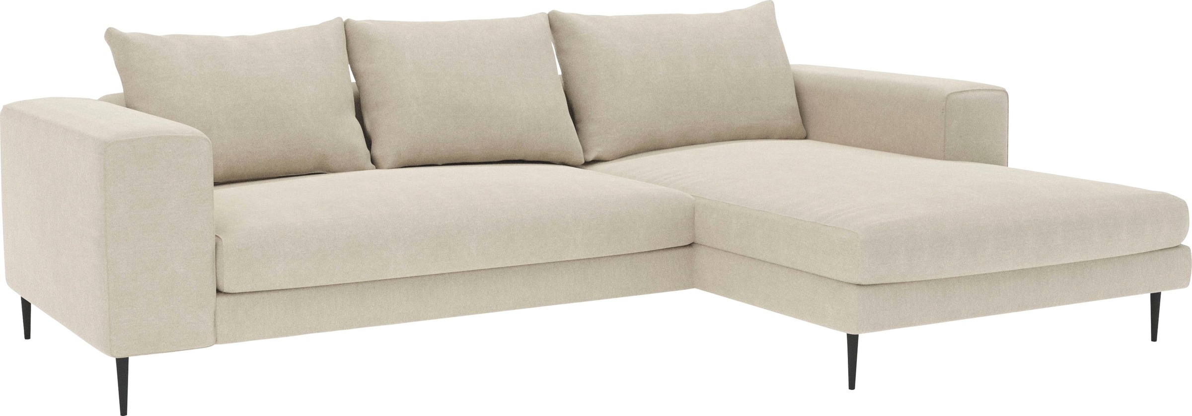INOSIGN Ecksofa »Aurora, L-Form, mit extra breiter Recamiere, 324 x 170 cm (BxT)«, Designsofa mit tollem Sitzkomfort, extra hohe Metallfüße schwarz