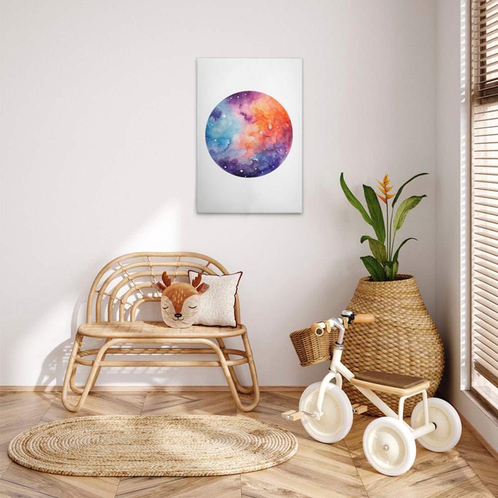 A.S. Création Leinwandbild "Colourful Planet - Wandbild Weiß Bunt Keilrahme günstig online kaufen