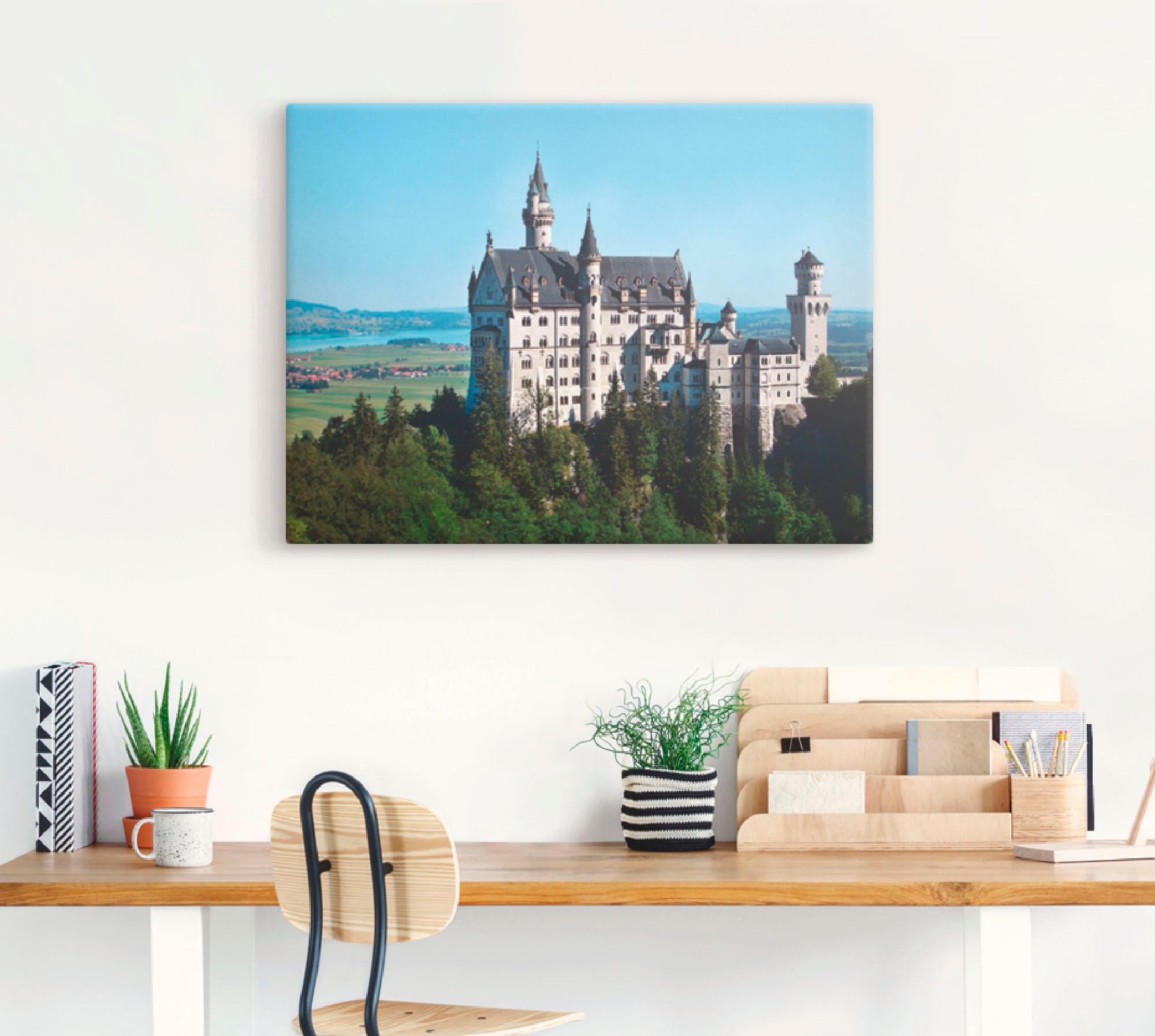 Artland Wandbild »Schloss Neuschwanstein Bayern«, Gebäude, (1 St.), als Leinwandbild, Wandaufkleber oder Poster in versch. Größen